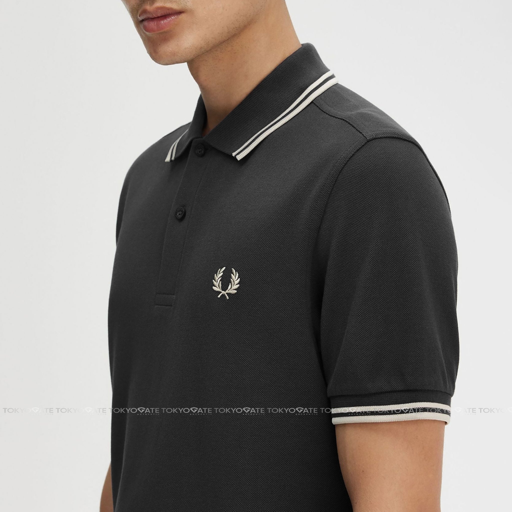 Áo polo Fred Perry M3600 V56 Twin Tipped Polo Shirt In Dark Grey