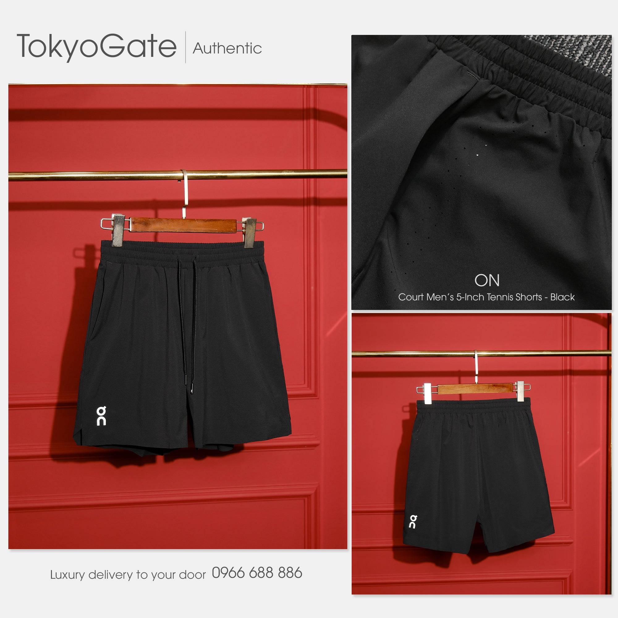 Quần short ON Tennis 1MG10190553 5" Court Black Regular Fit