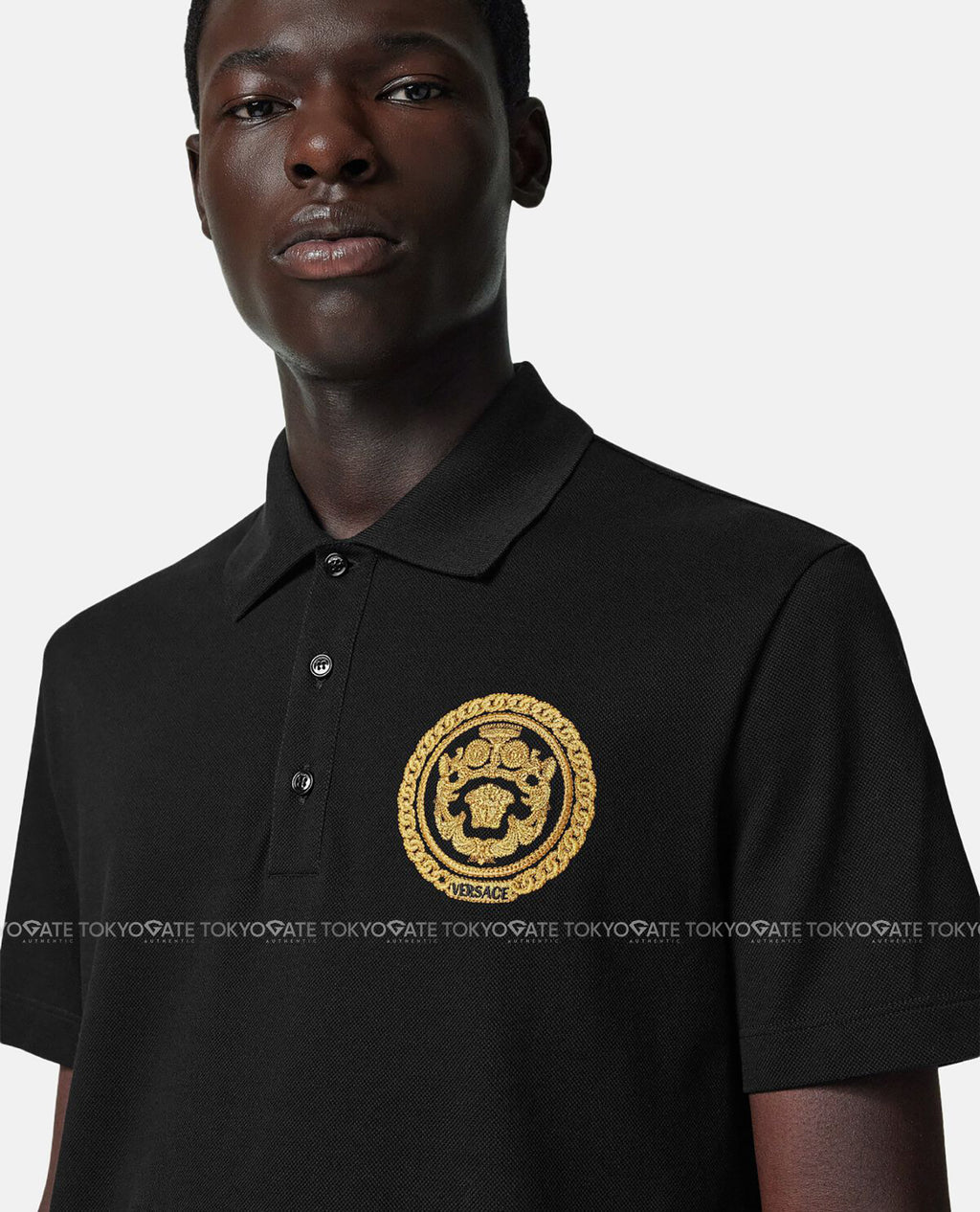 Áo polo Versace 1013906 1A13413 Black Regular Fit