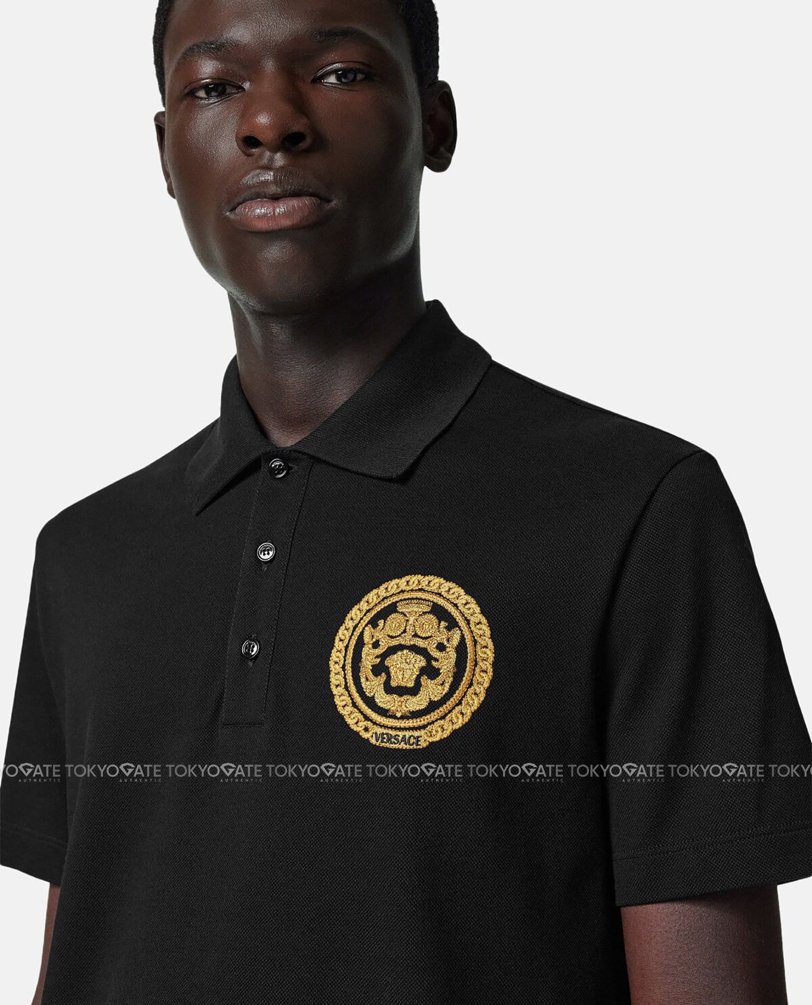 Áo polo Versace 1013906 1A13413 Black Regular Fit
