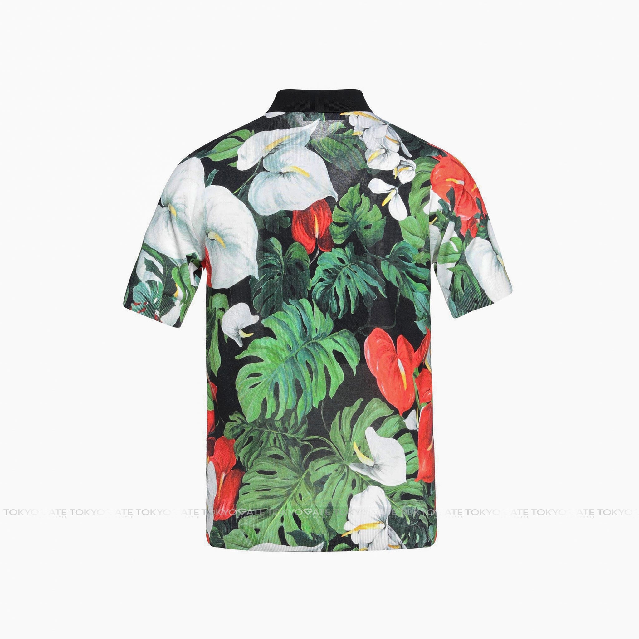 Áo polo D&G Floral Print Silk Jerrsey