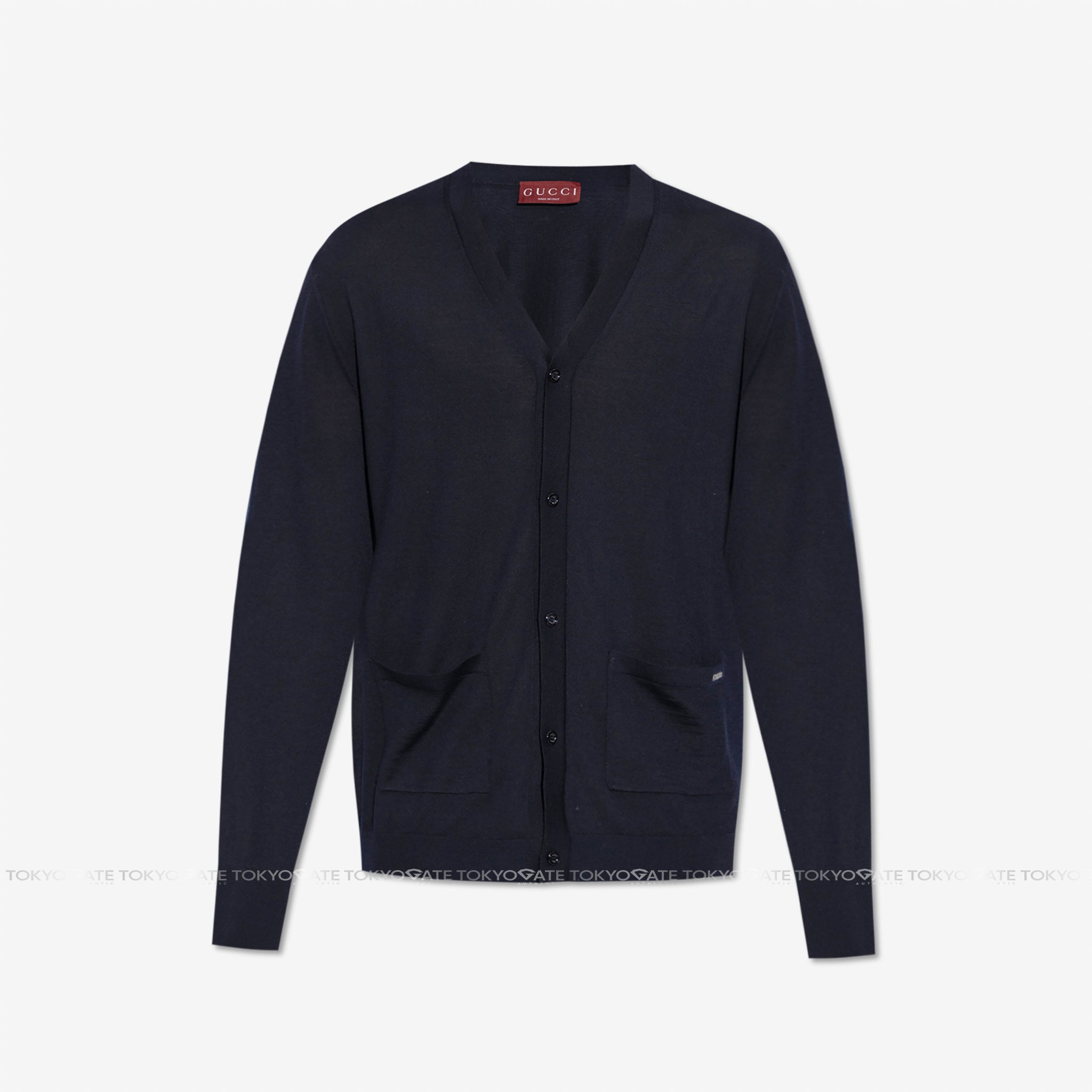 Áo khoác cardigan Gucci 822599 XKEP1 4632 Inlay Logo Navy
