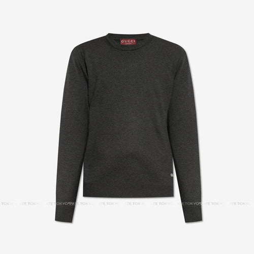 Áo len Gucci 819421 XKD2A 1423 Silk Cotton Jumper Dark Grey