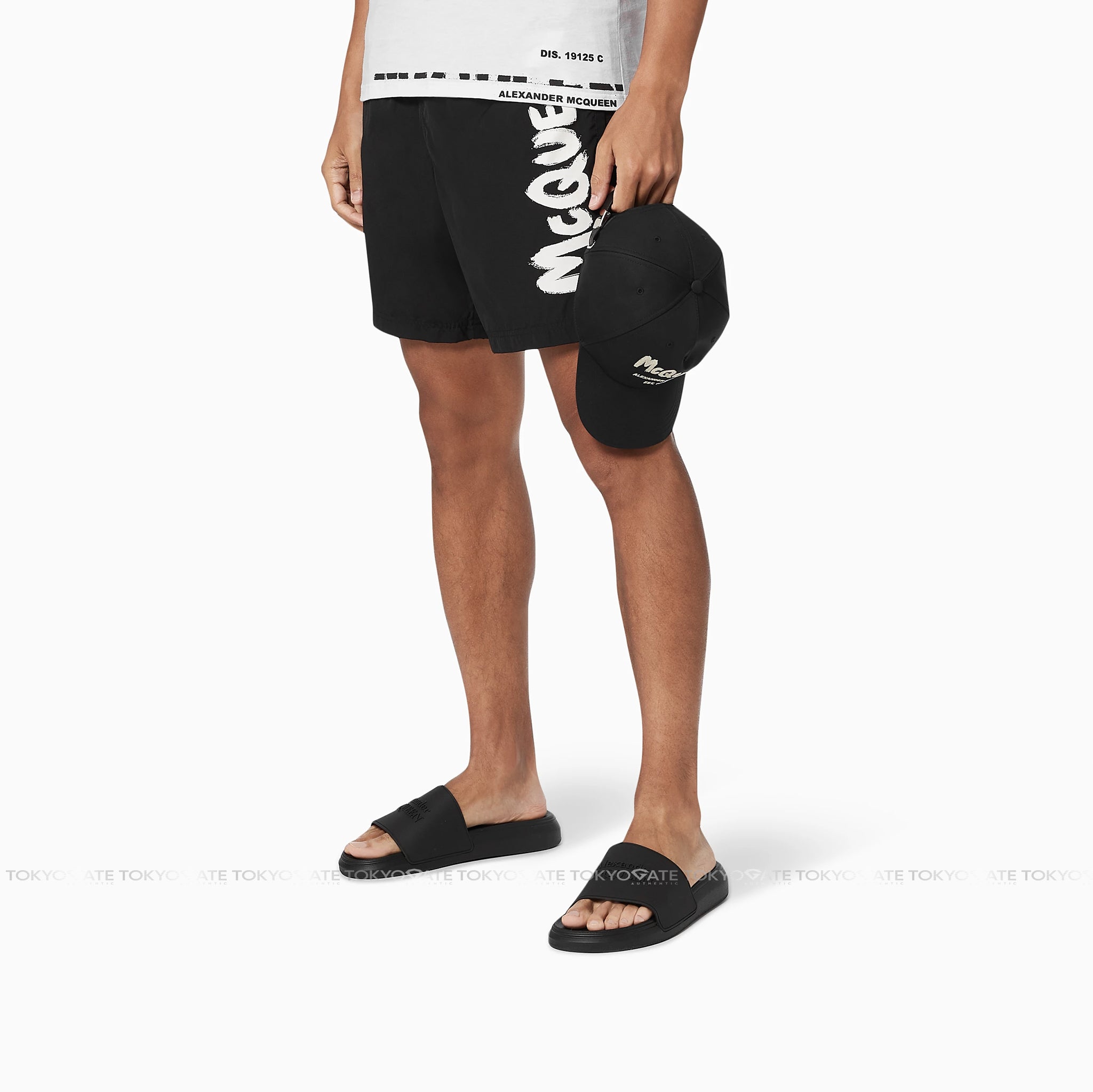 Dép Alexander McQueen 666983 Rubber Slides Black