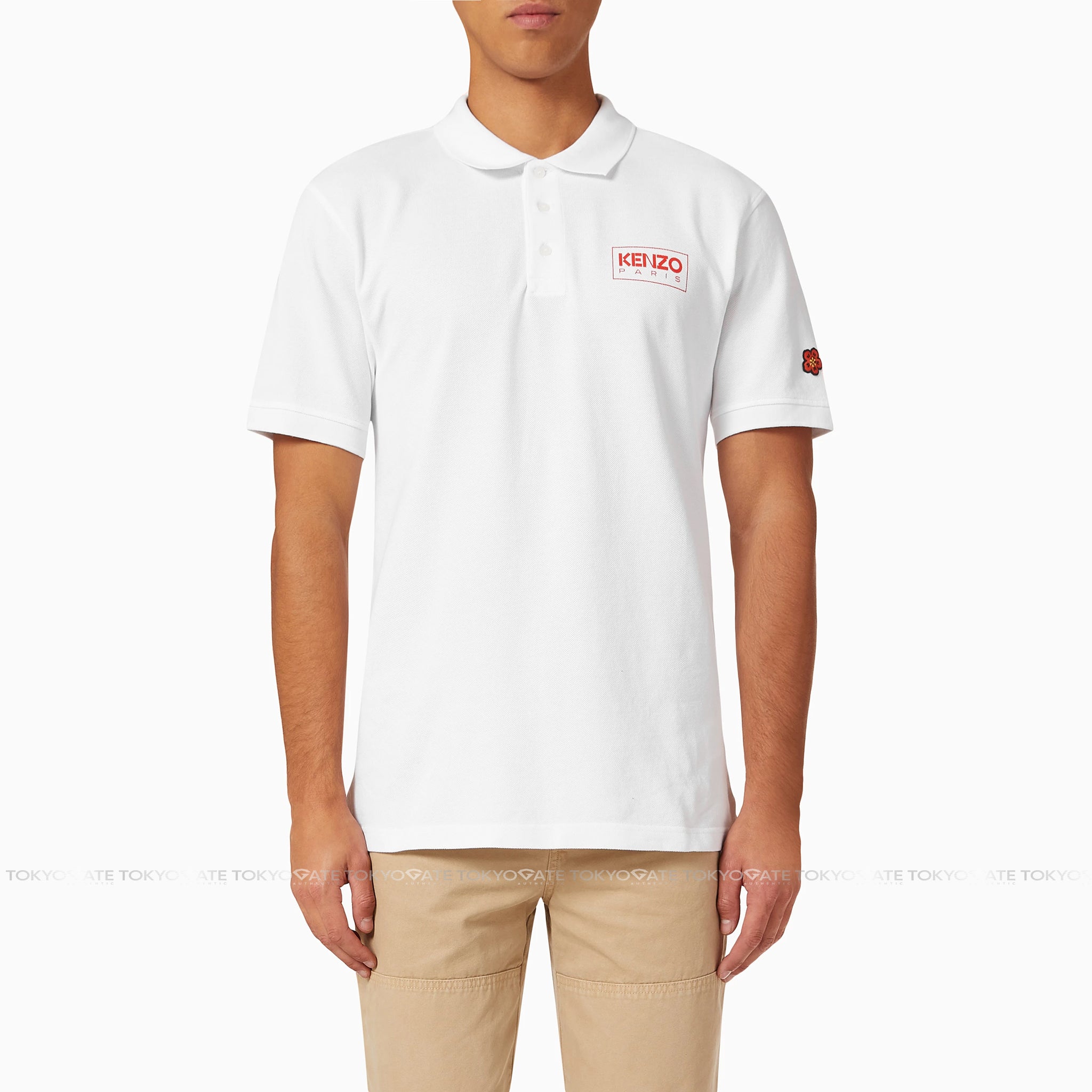 Áo Polo Kenzo PFC65PO0034PU White Regular Fit