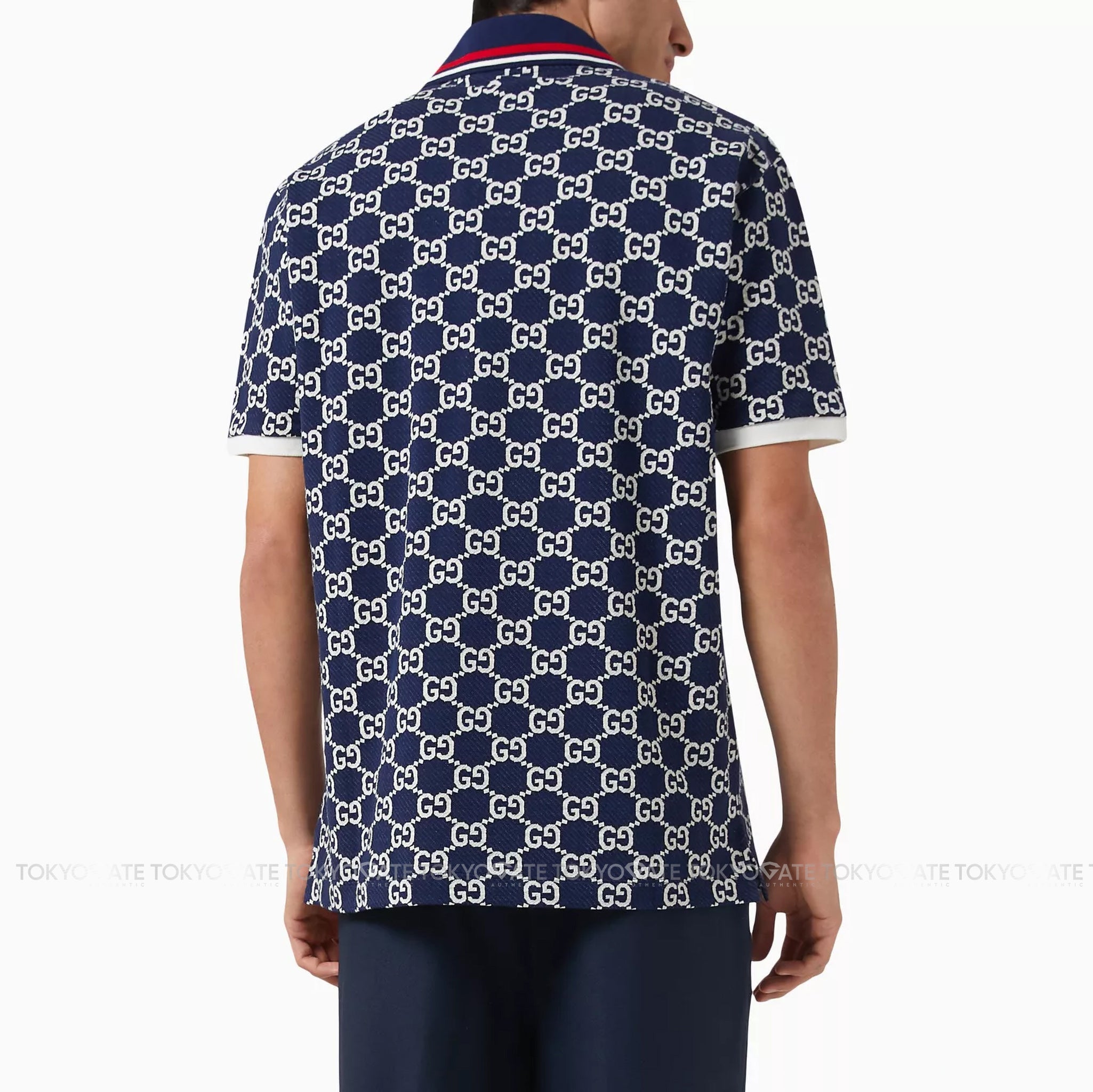 Áo polo Gucci GG Cotton Jersey Jacquard 768636 XJF49 4492 Regular Fit