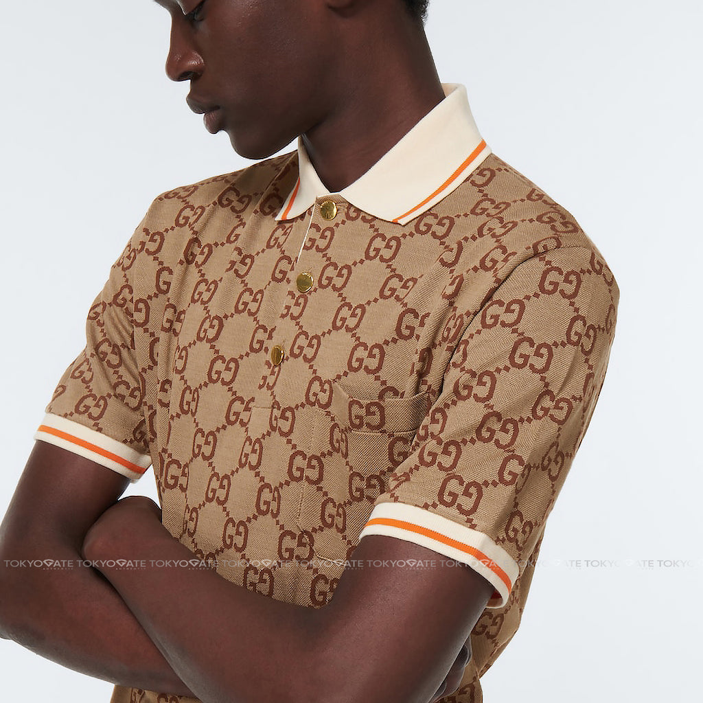 Áo polo Gucci 742384 XJFGU 2270 Cotton Silk Beige Regular Fit