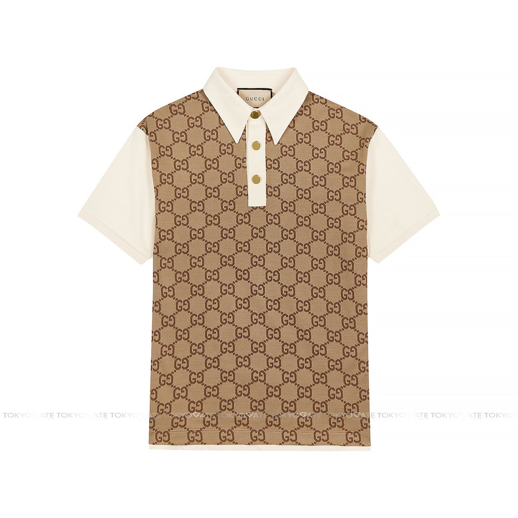 Áo polo Gucci 682015 XJD1F 2270 Jumbo GG Jacquard Áo polo Beige Regular Fit