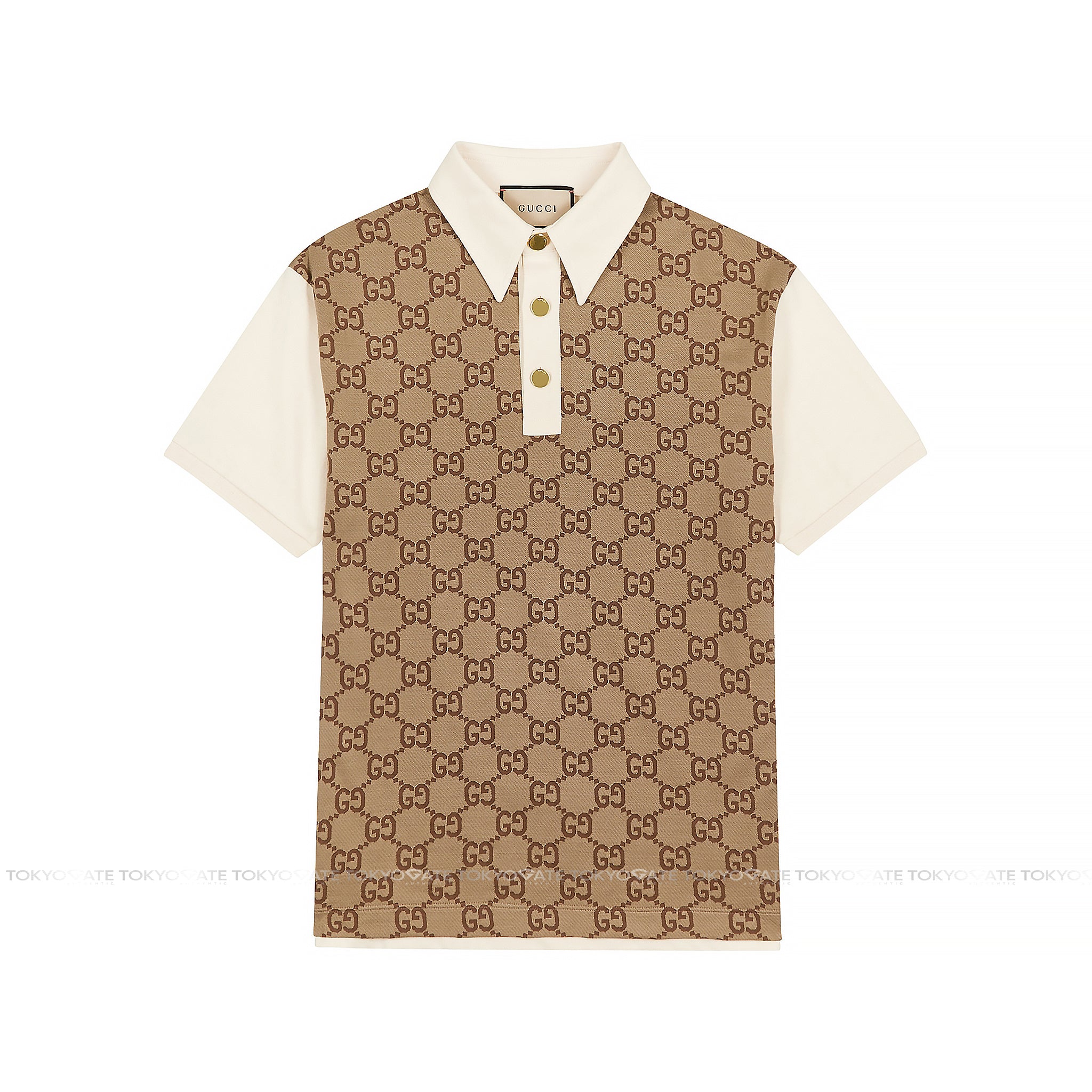 Polo Gucci 682015 XJD1F 2270 Jumbo GG Jacquard Polo Beige Regular Fit