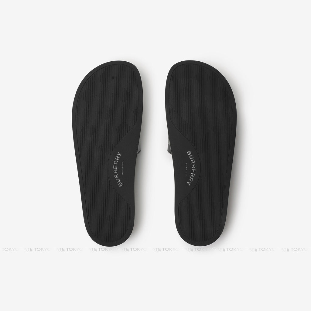 Dép Burberry 8107514 Furley Slides Black IP Check