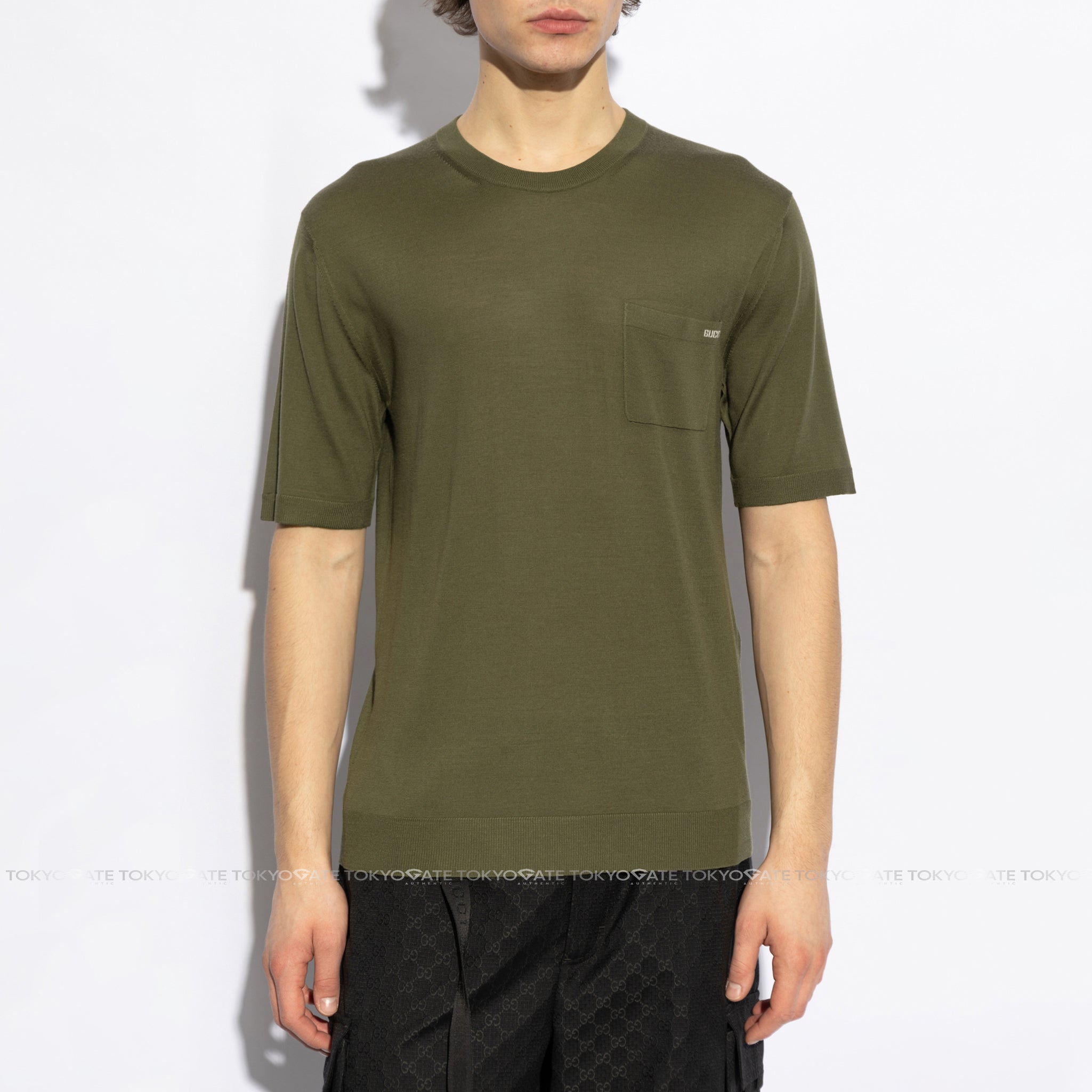 Áo len Gucci 824126 XKER2 3051 Fine Wool Knit Top Dark Green