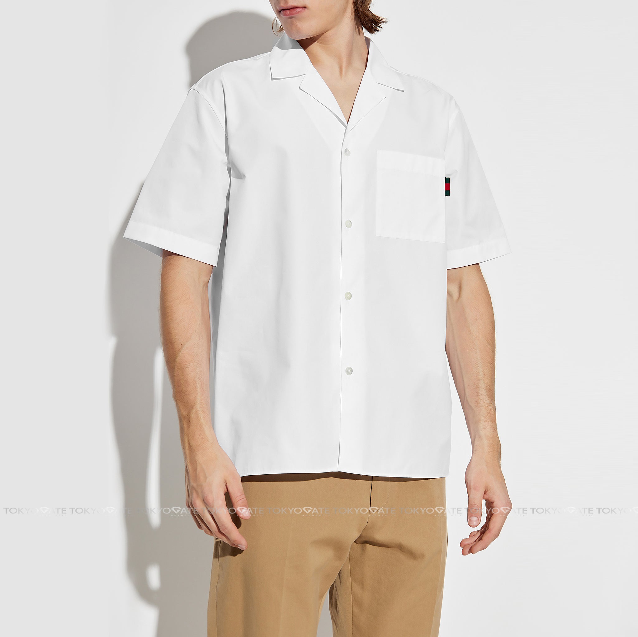 Áo sơ mi Gucci 334749 Web Stripe Short Sleeved Shirt Relaxed Fit