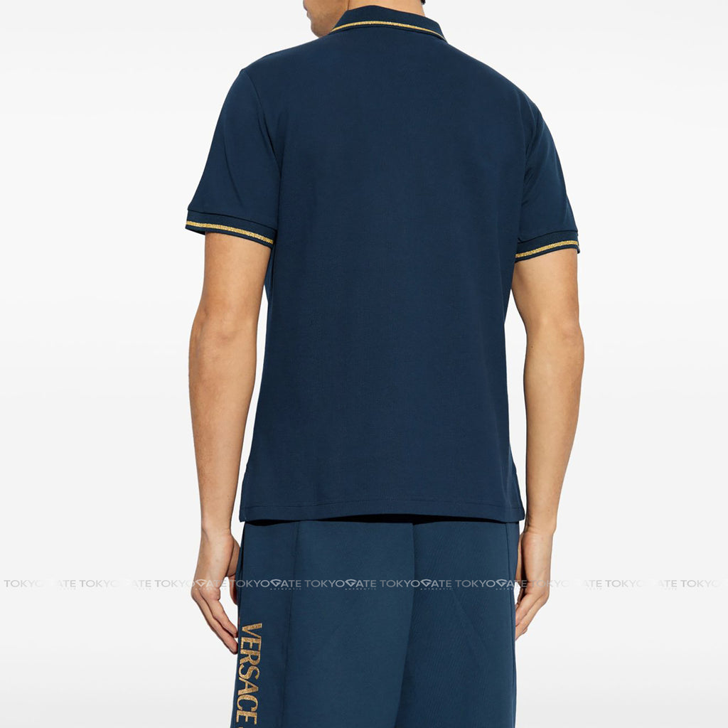 Áo polo Versace Jeans Couture 78GAGT00 78UP621 G83 Blue Gold Regular Fit