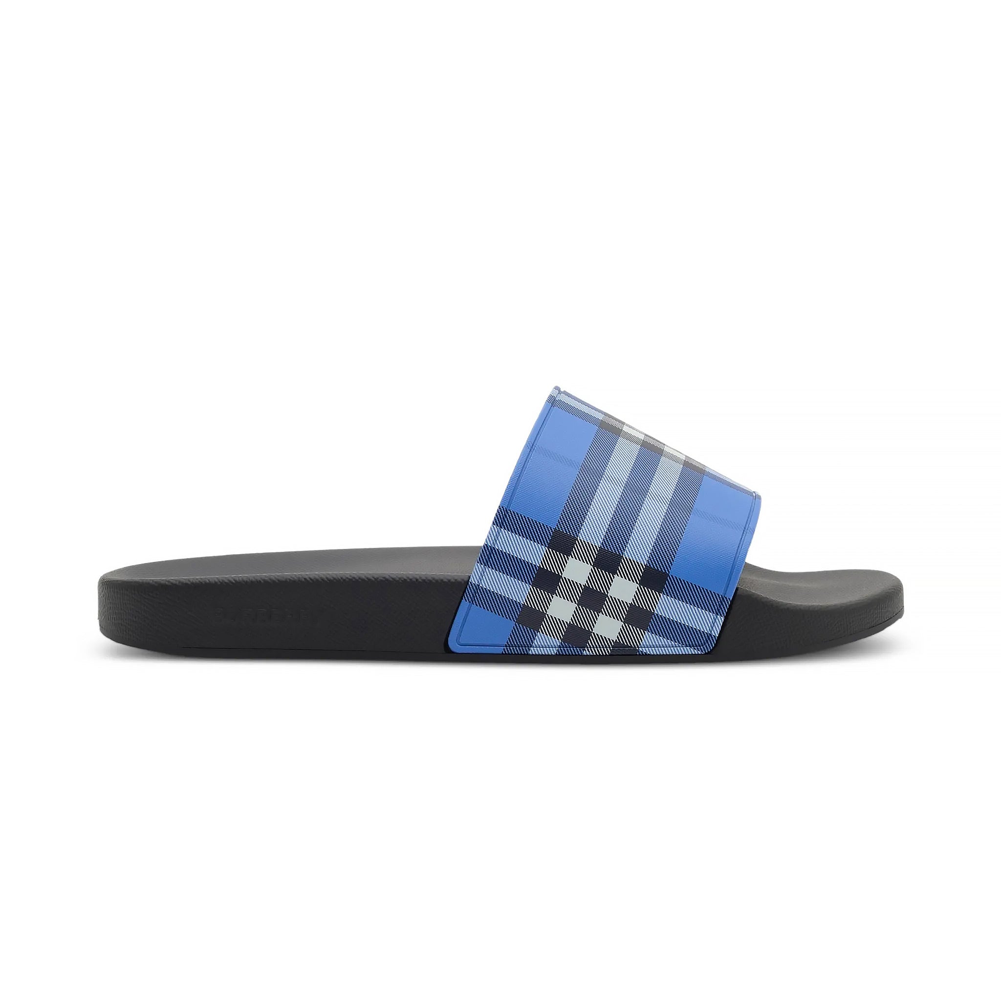 Dép Burberry 8112742 Check Slides Blue Rubber
