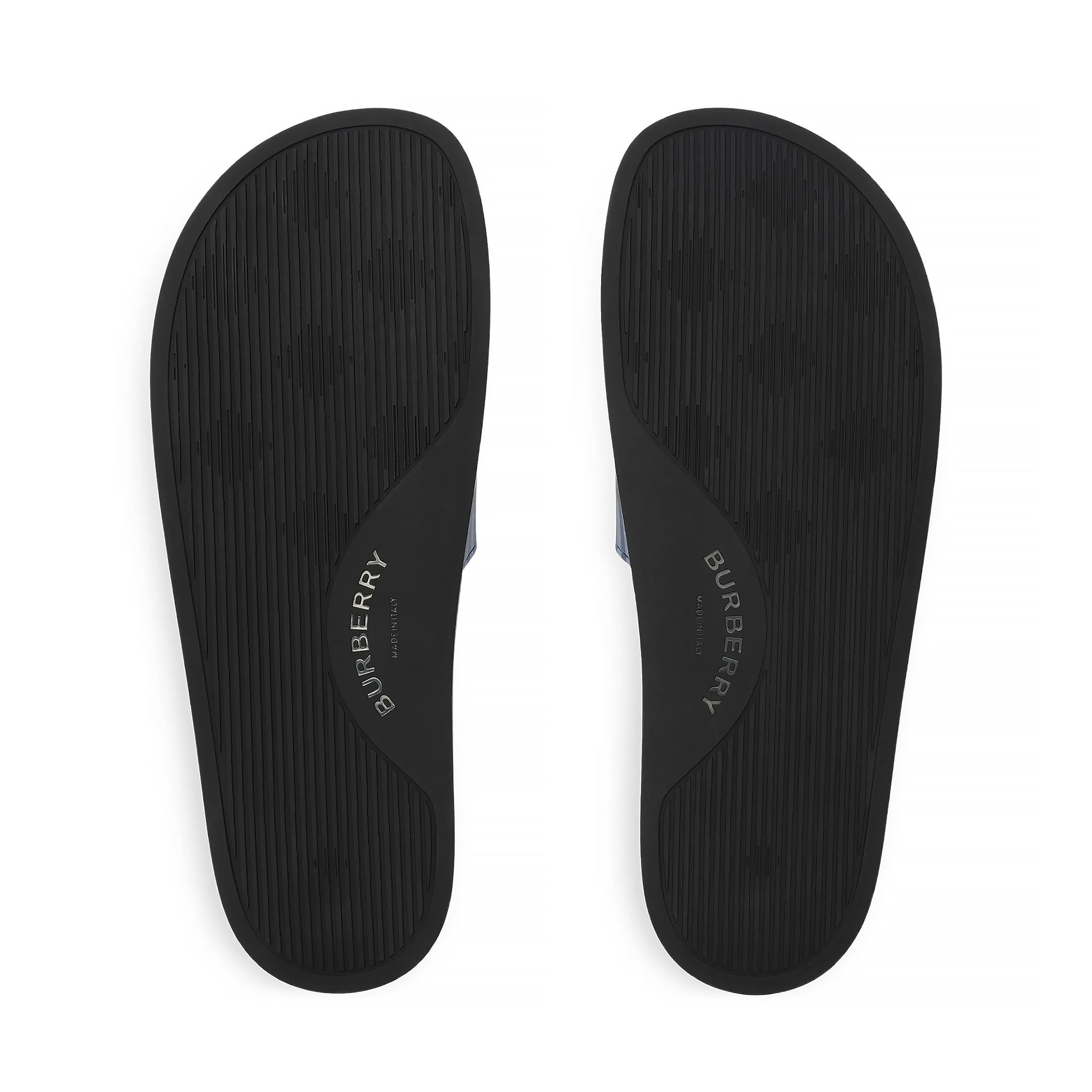 Dép Burberry 8112742 Check Slides Blue Rubber