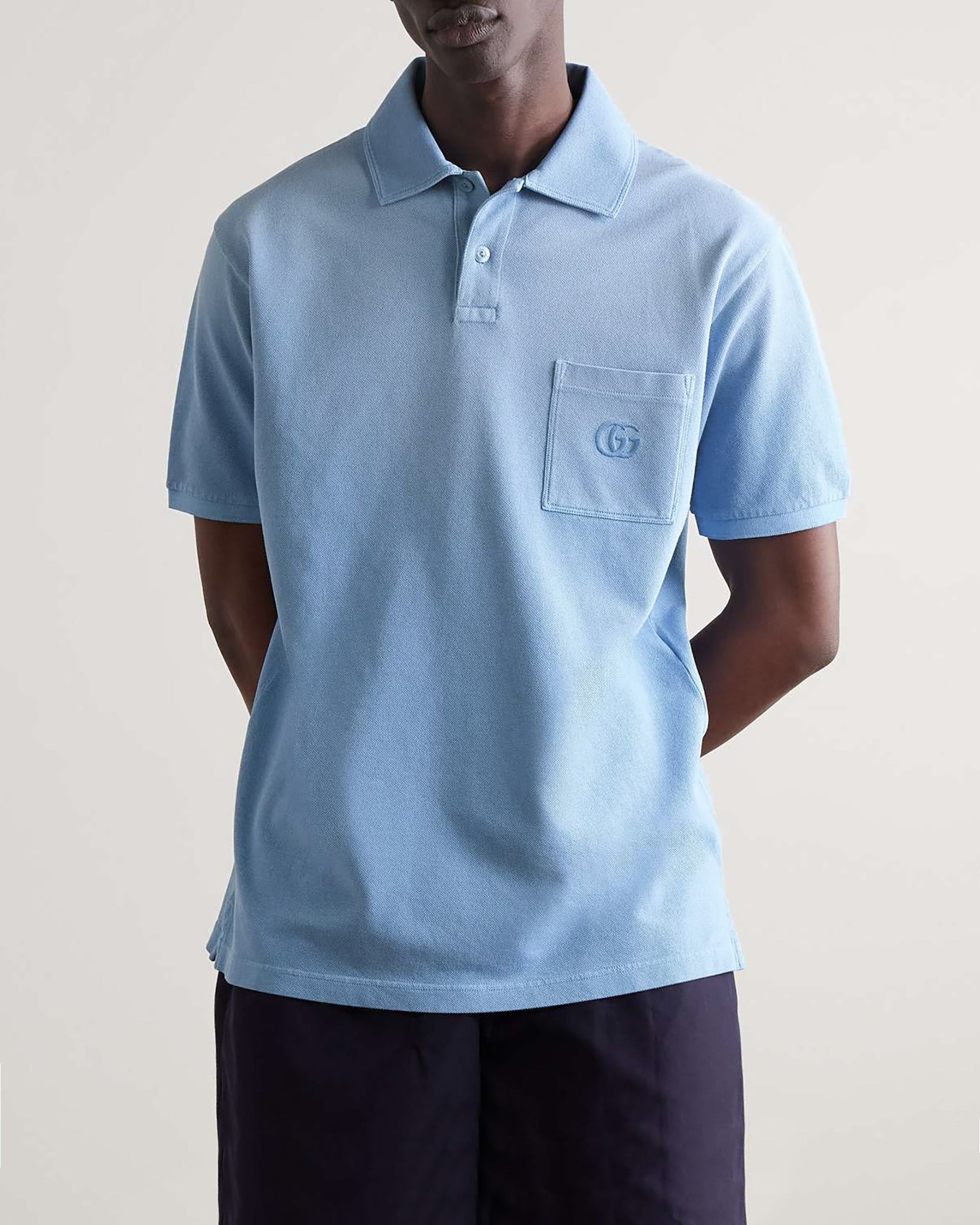 Áo polo Gucci 833898 XJHCN Logo Embroidered Cotton Blend Regular Fit