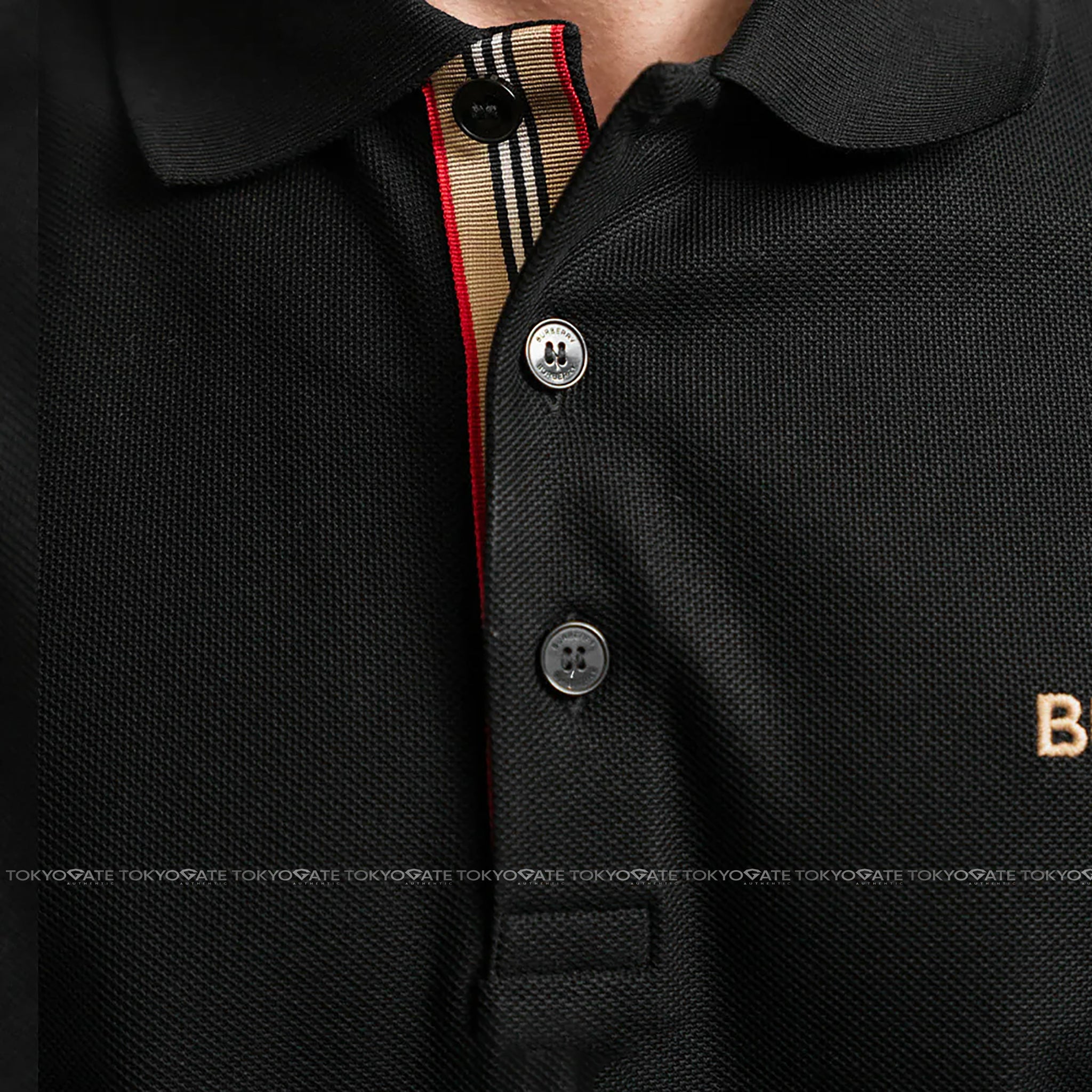 Áo polo Burberry 8084436 Hartford BBY Black Slim Fit