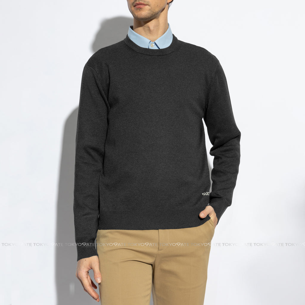 Áo len Gucci 819421 XKD2A 1423 Silk Cotton Jumper Dark Grey