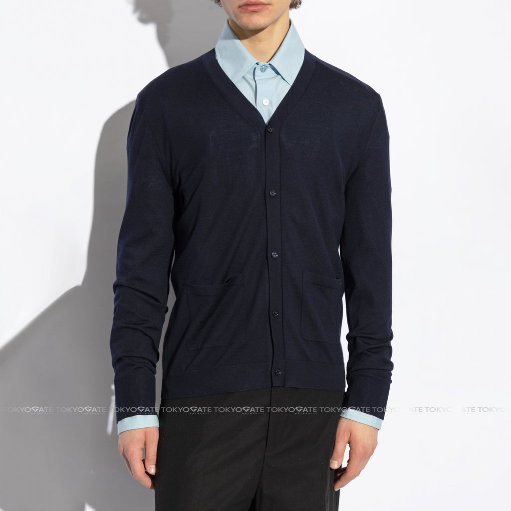Áo khoác cardigan Gucci 822599 XKEP1 4632 Inlay Logo Navy
