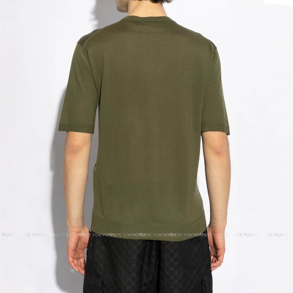 Áo len Gucci 824126 XKER2 3051 Fine Wool Knit Top Dark Green