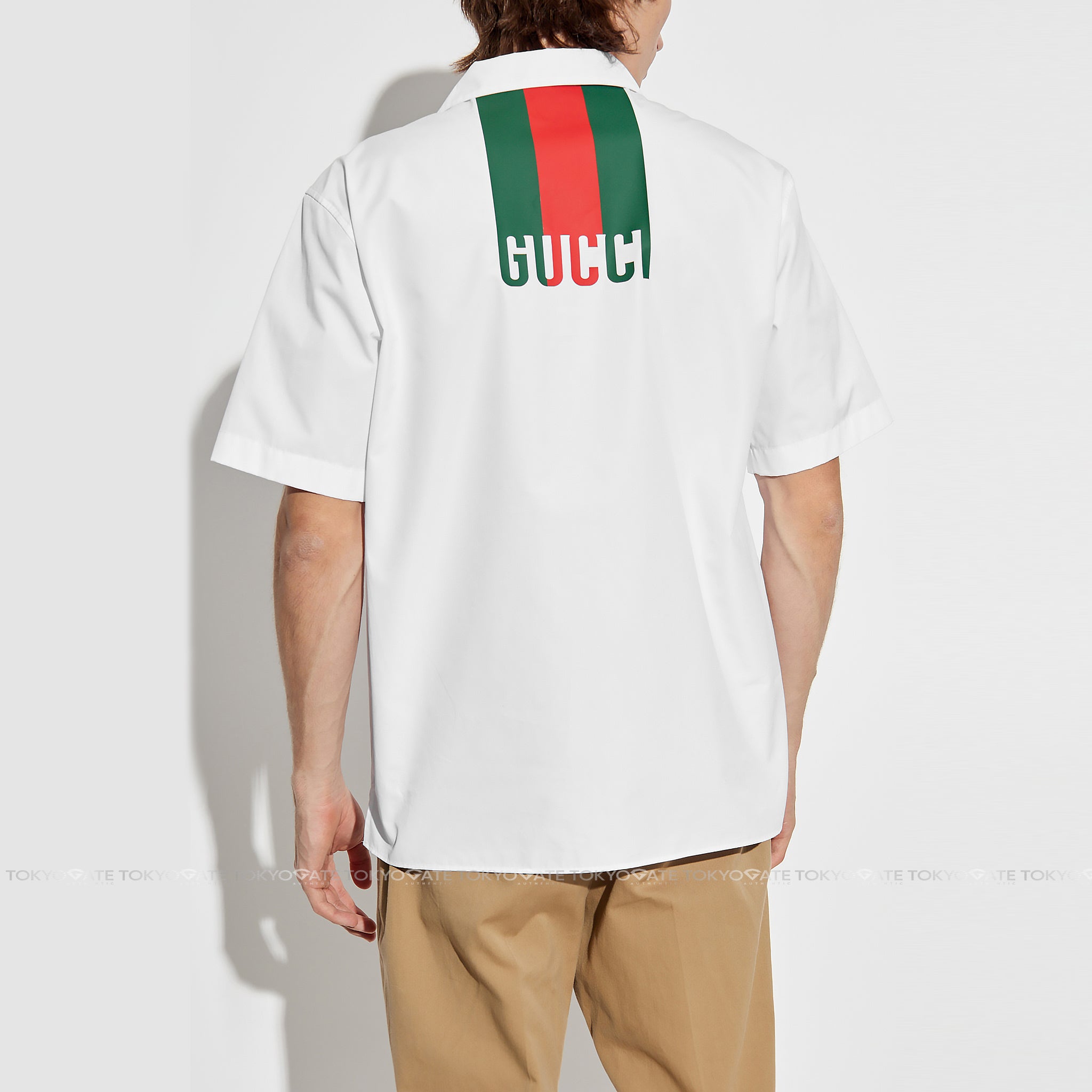 Áo sơ mi Gucci 334749 Web Stripe Short Sleeved Shirt Relaxed Fit