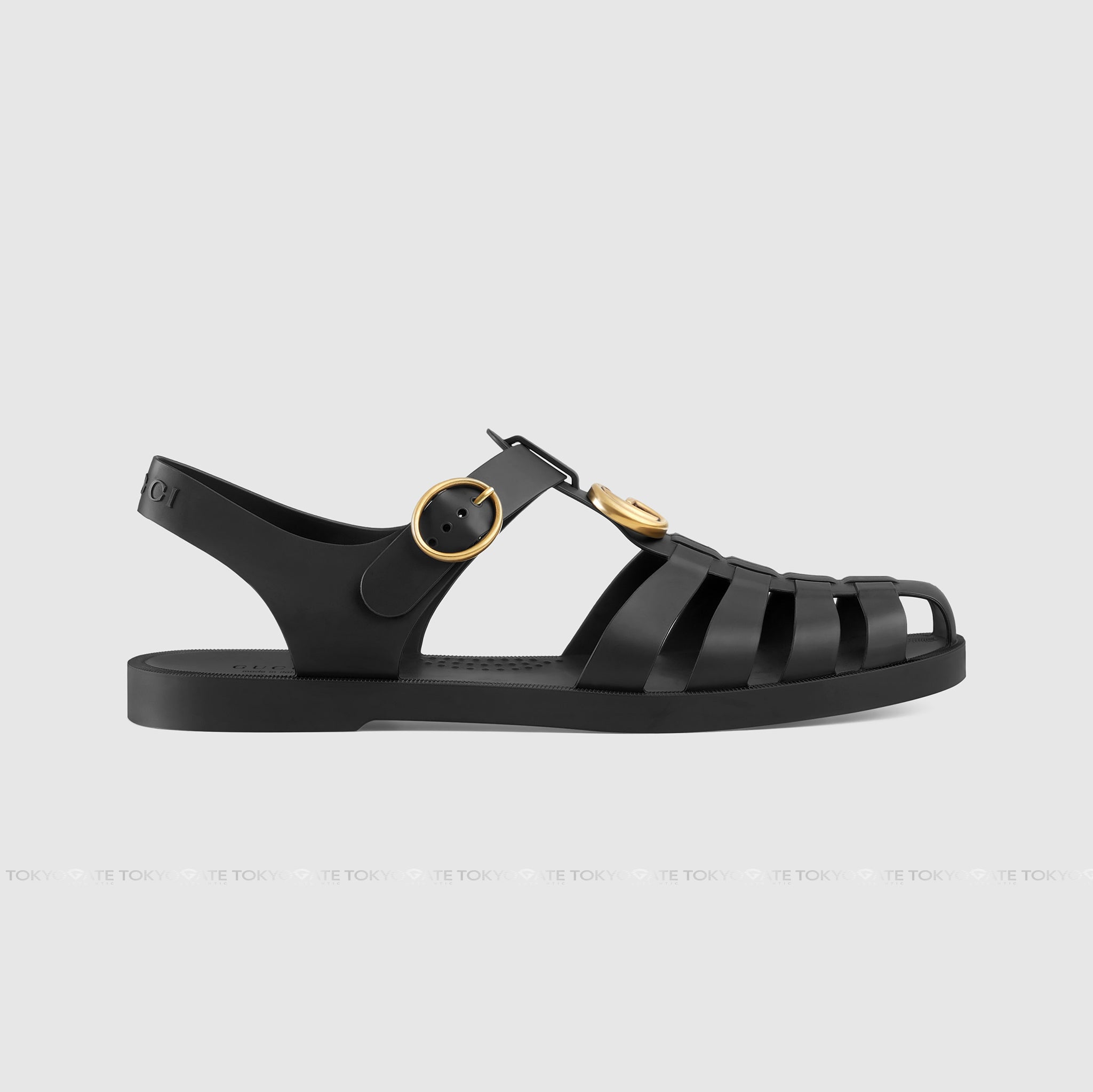 Dép Gucci Rubber Buckle Strap Sandal 463463 J8700 1000 Black