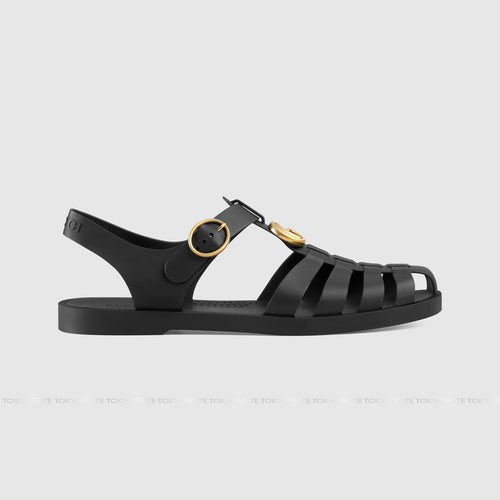 Dép Gucci Rubber Buckle Strap Sandal 463463 J8700 1000 Black
