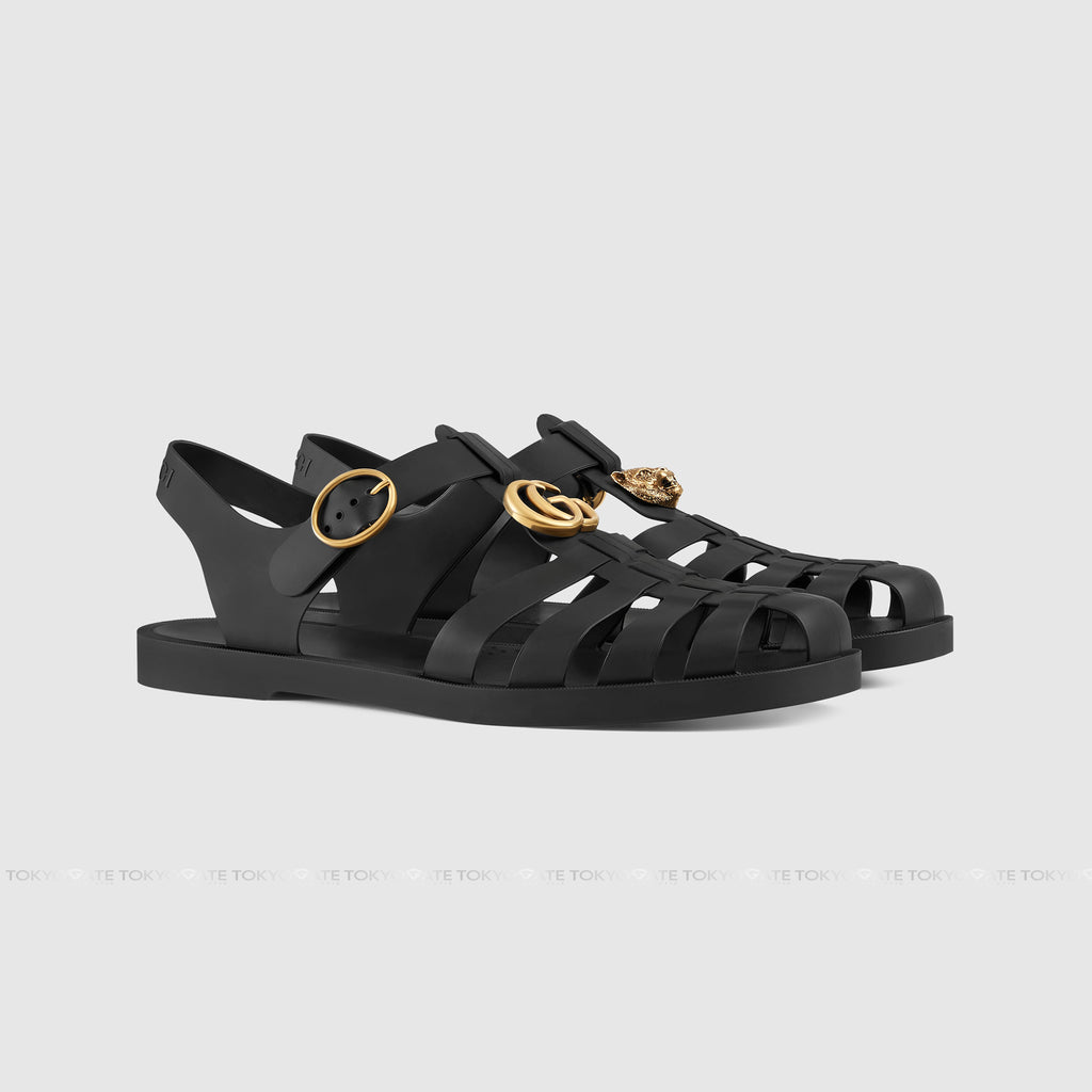 Dép Gucci Rubber Buckle Strap Sandal 463463 J8700 1000 Black