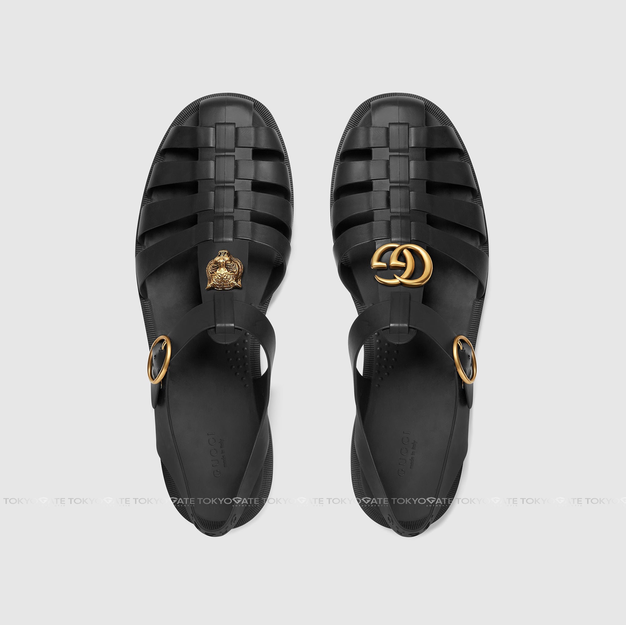 Dép Gucci Rubber Buckle Strap Sandal 463463 J8700 1000 Black
