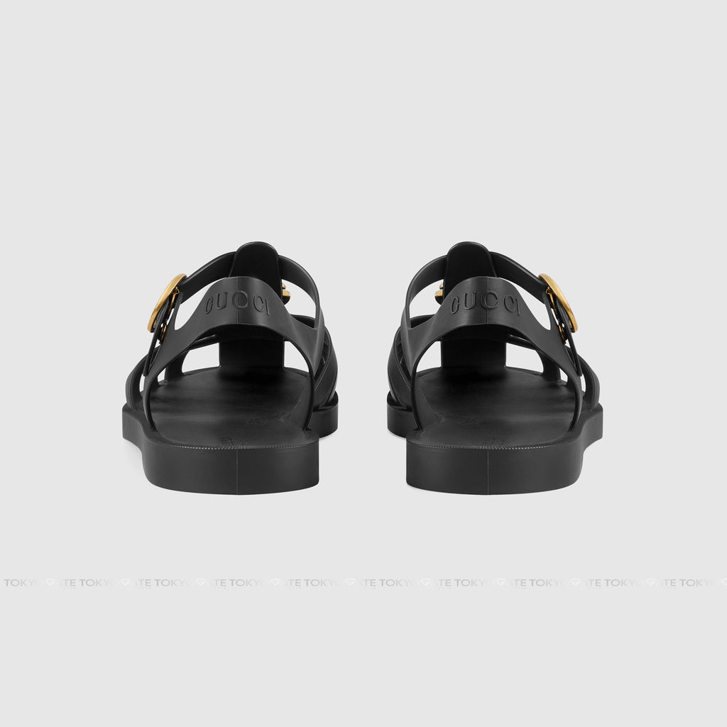 Dép Gucci Rubber Buckle Strap Sandal 463463 J8700 1000 Black