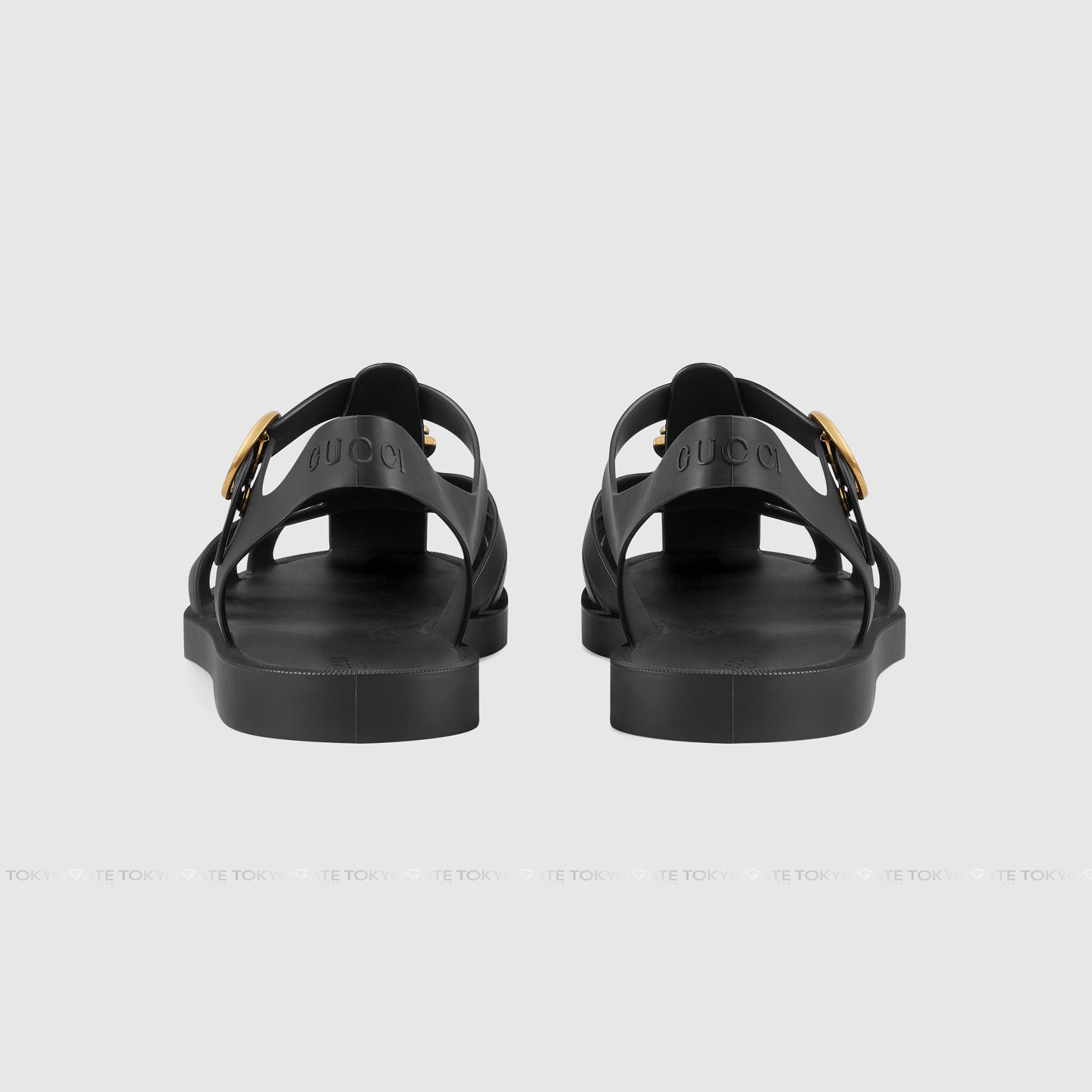 Dép Gucci Rubber Buckle Strap Sandal 463463 J8700 1000 Black