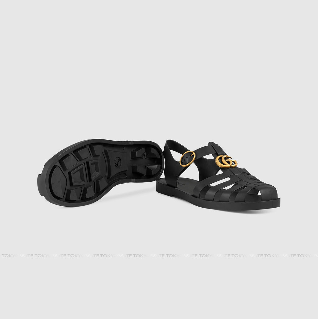 Dép Gucci Rubber Buckle Strap Sandal 463463 J8700 1000 Black