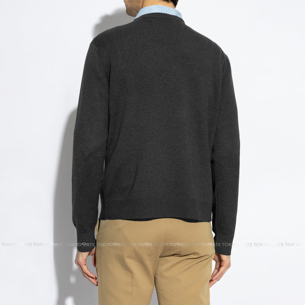 Áo len Gucci 819421 XKD2A 1423 Silk Cotton Jumper Dark Grey
