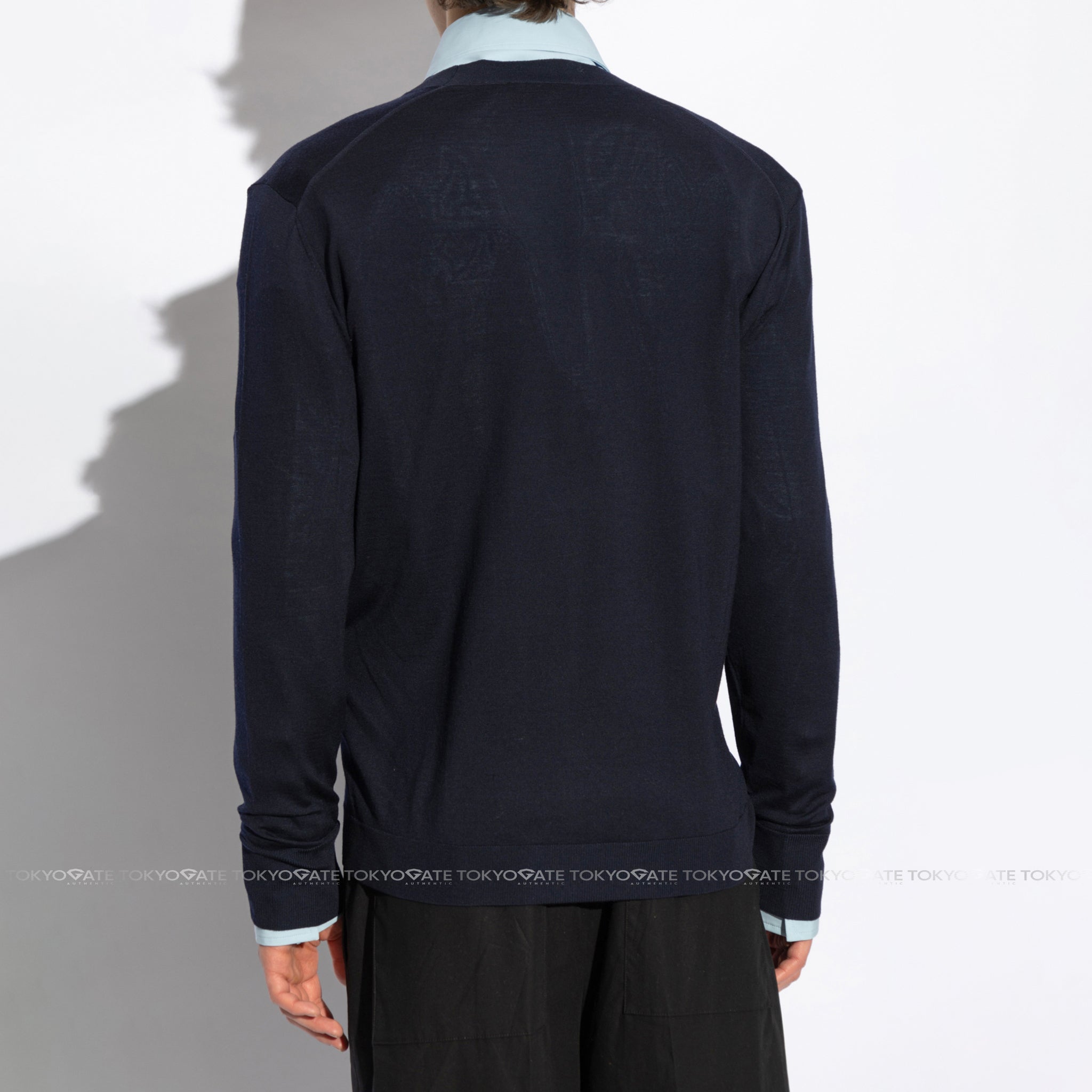 Áo khoác cardigan Gucci 822599 XKEP1 4632 Inlay Logo Navy