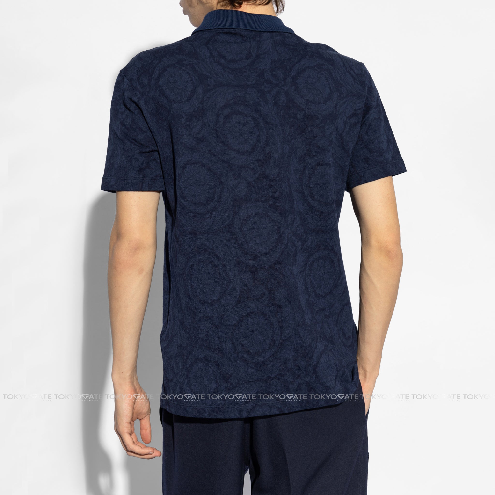 Áo polo Versace 1013906 1A09776 Barocco Jacquard Pique Polo