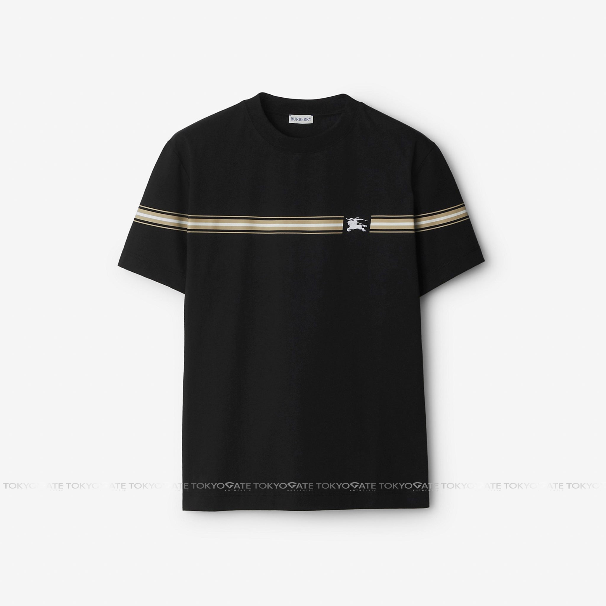 Áo phông Burberry 8091026 Striped Cotton T-Shirt Black Regular Fit
