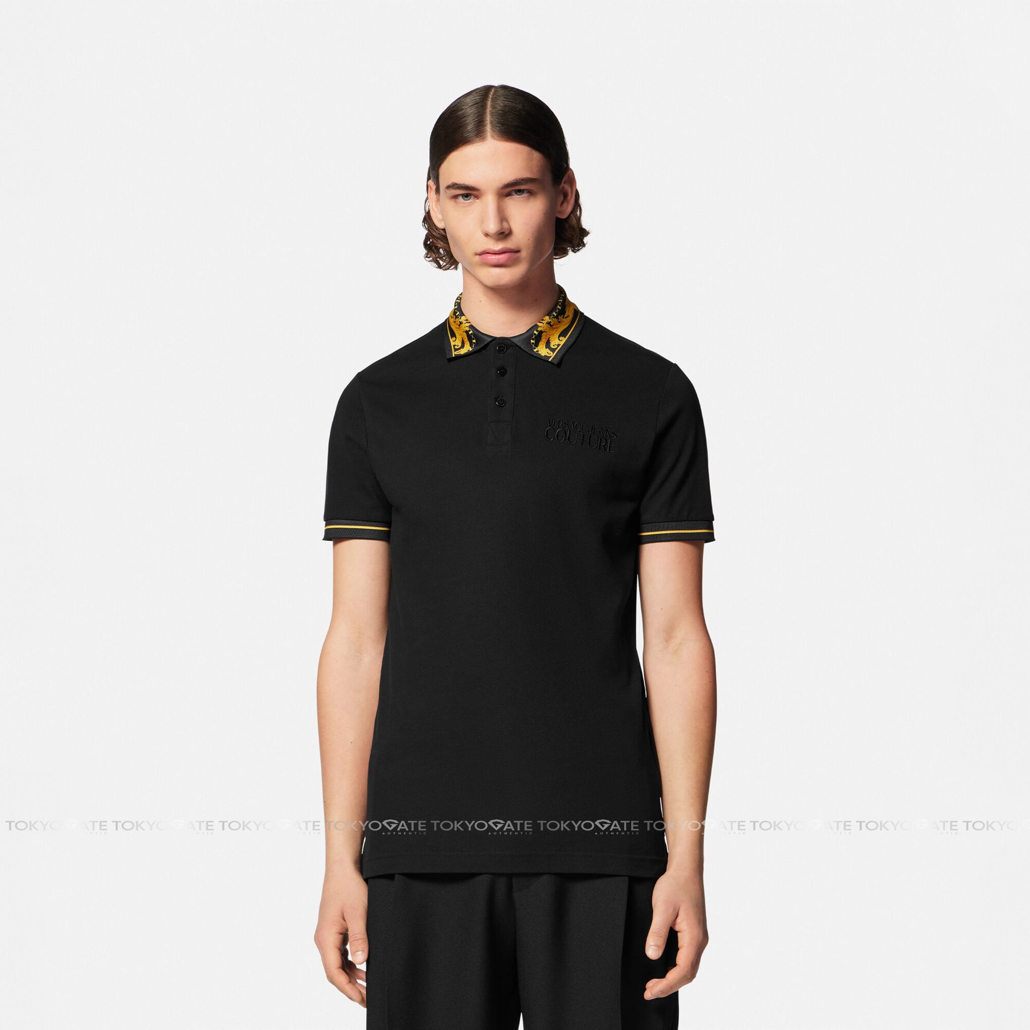 Áo polo Versace Jeans Couture 75GAGT05 CJ01T 899 Black Regular Fit