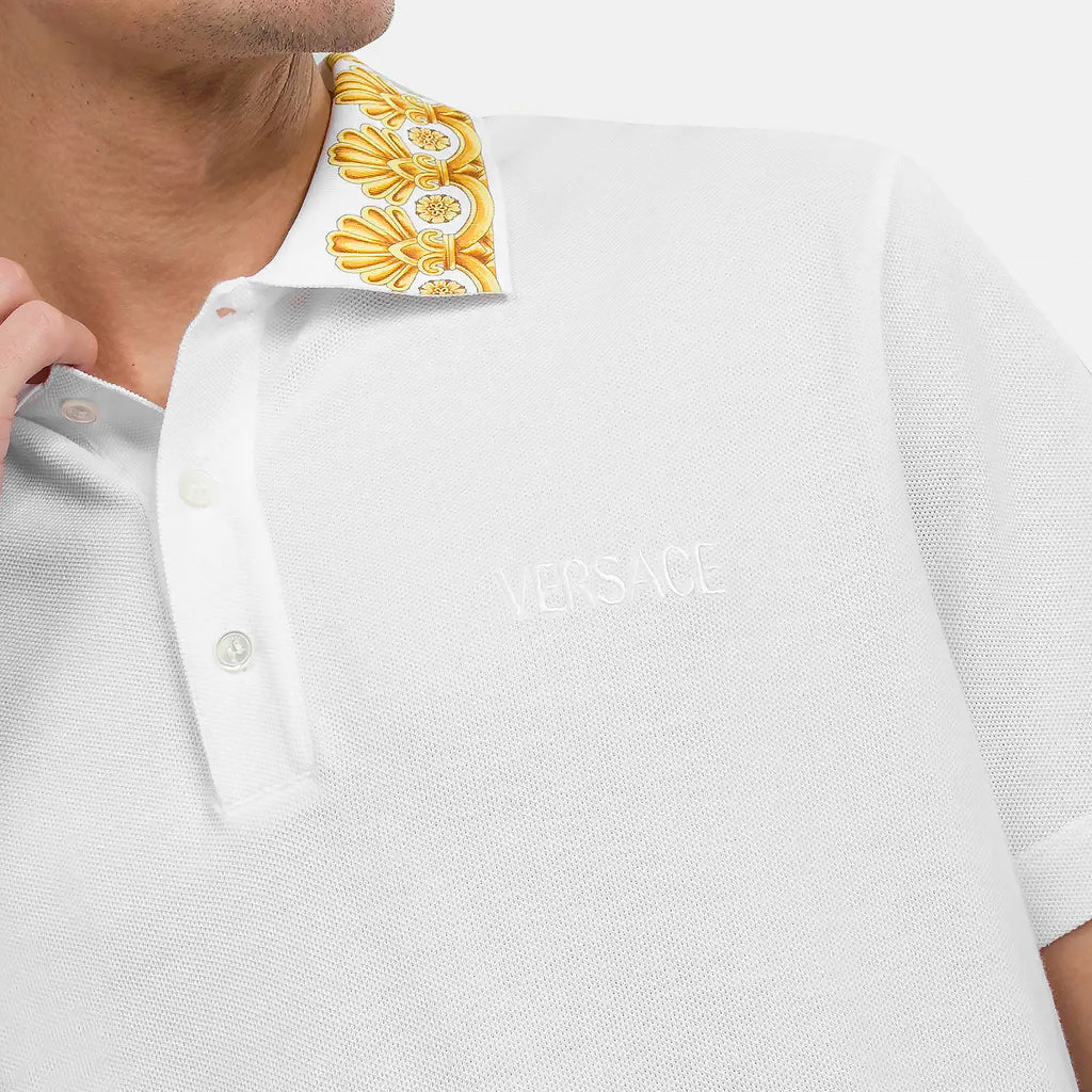 Áo polo Versace 1012260 1A10242 White Regular Fit
