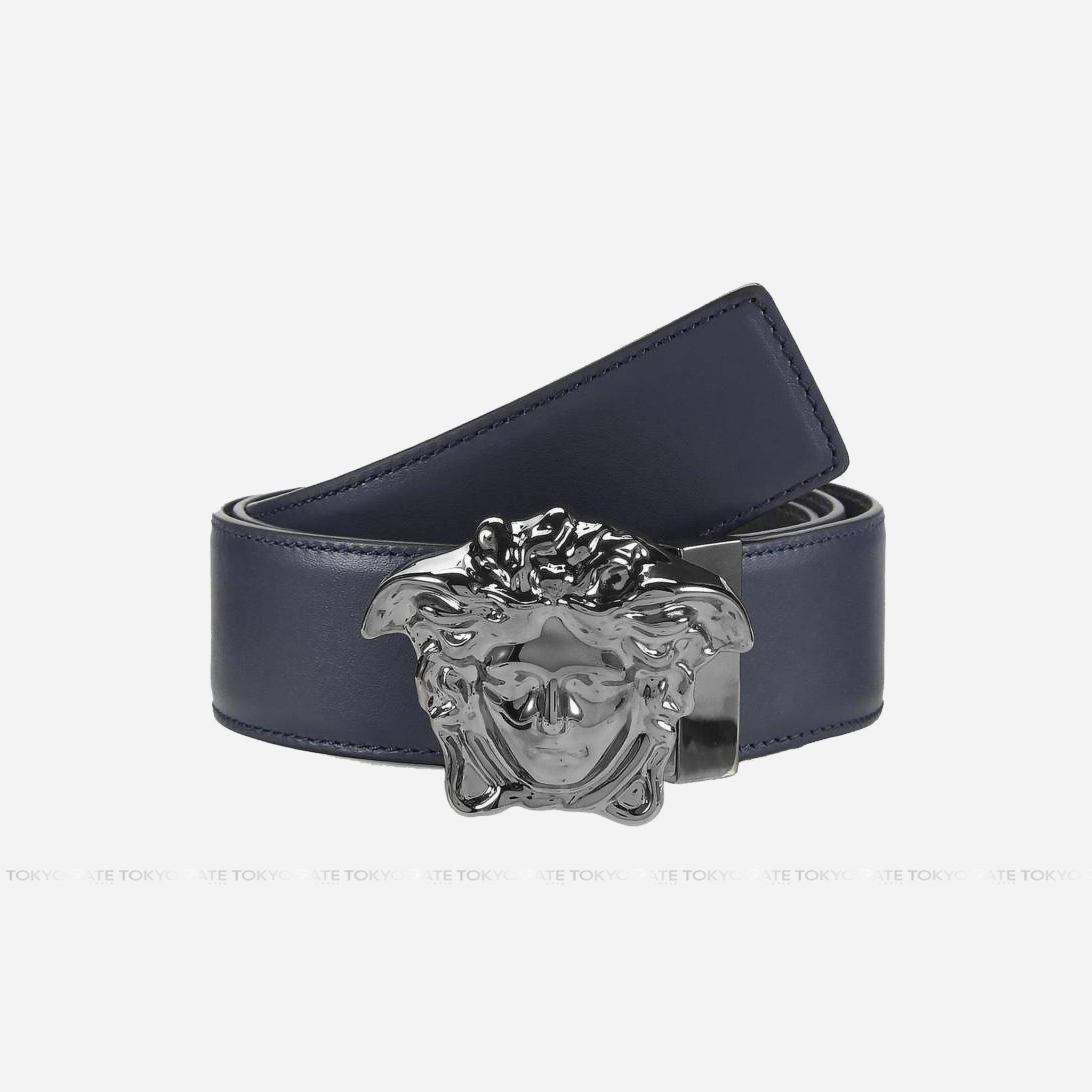 Dây lưng Versace 1010325 1A02150 Medusa Silver Navy