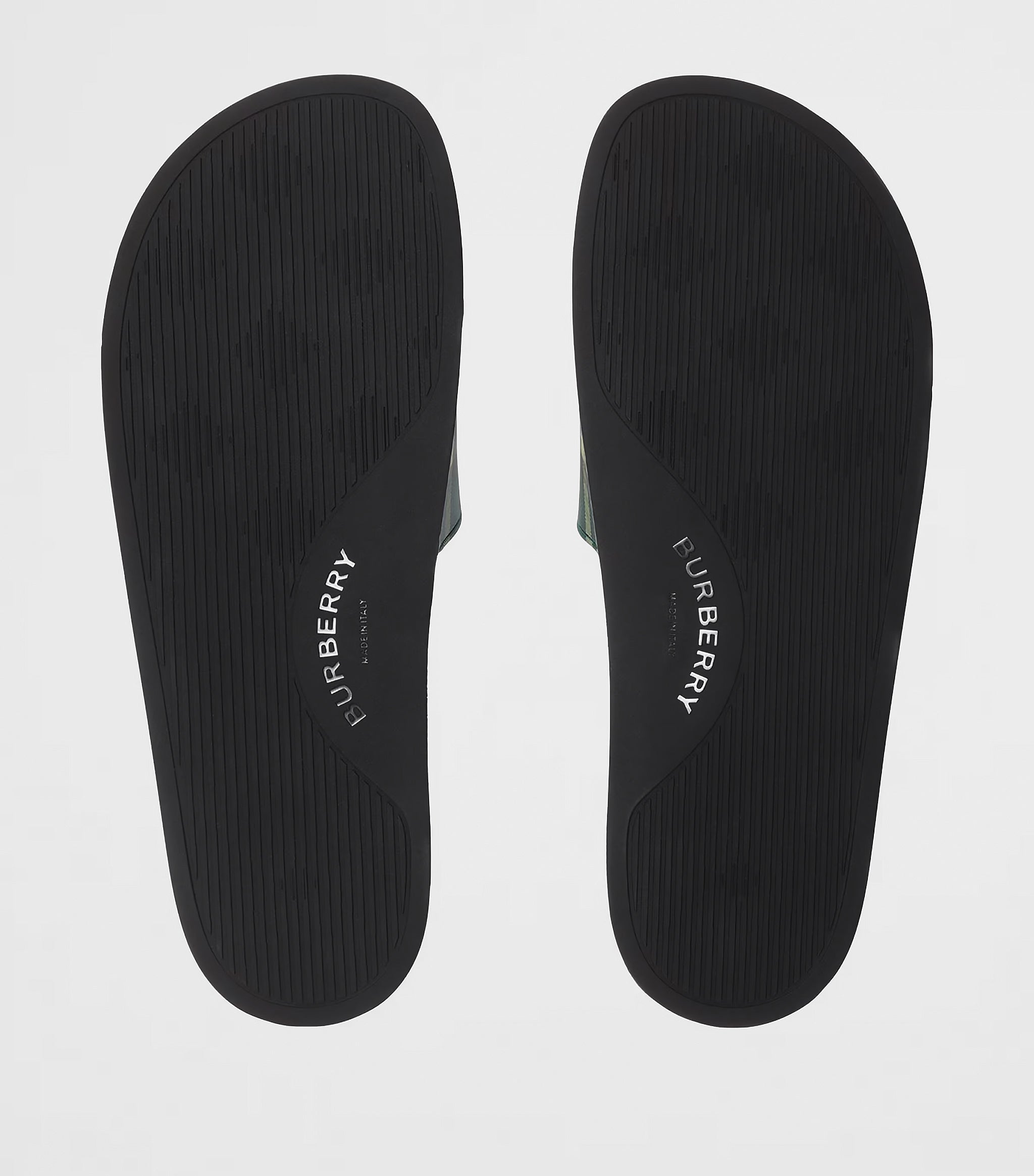 Dép Burberry 81127421 Check Slides Leaf Green IP Check