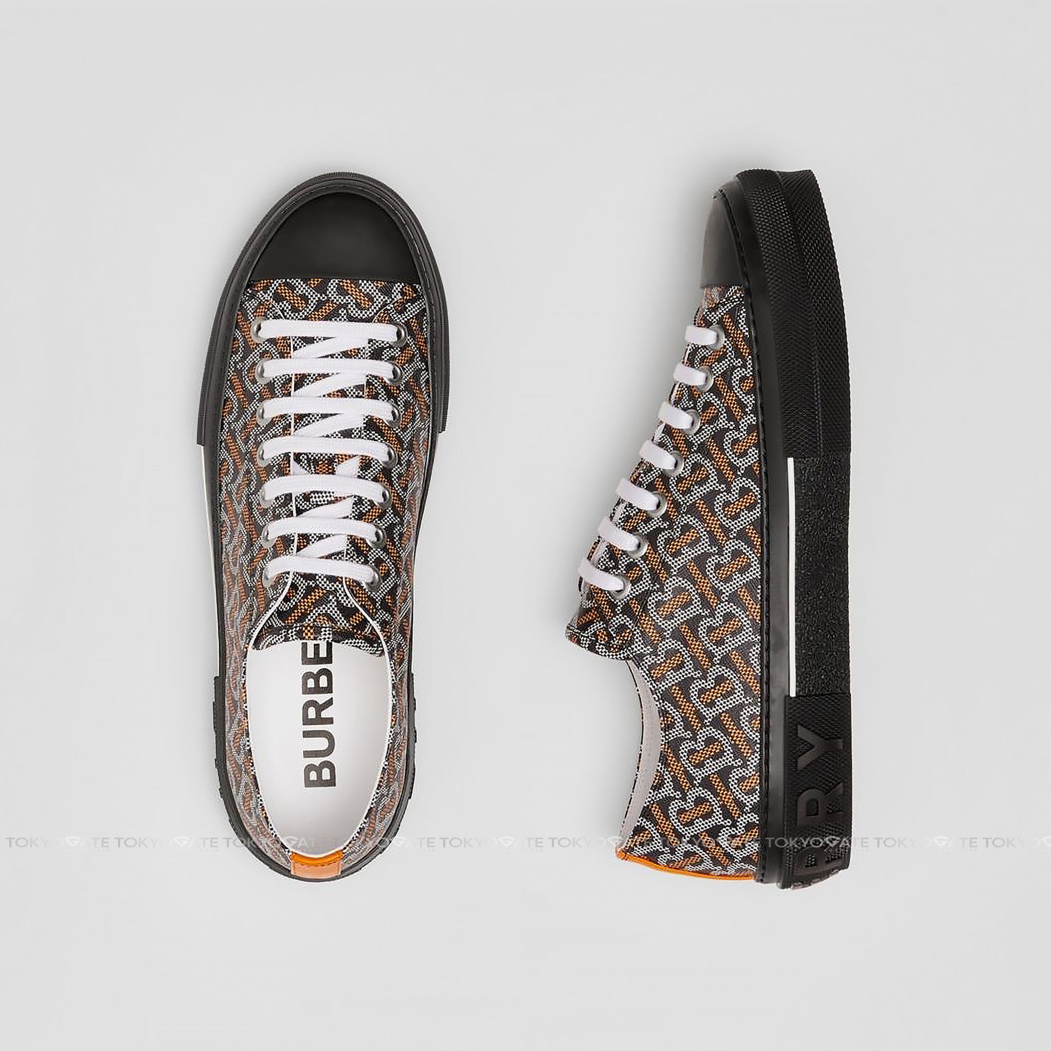 Giày Burberry TNR Jack Low TB Black White Orange
