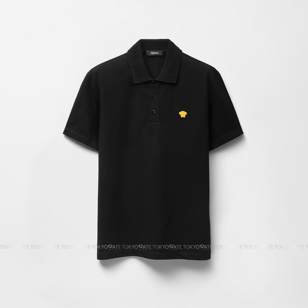 Áo polo Versace 1008492 1A06071 Medusa Logo Embroidered Black Regular Fit