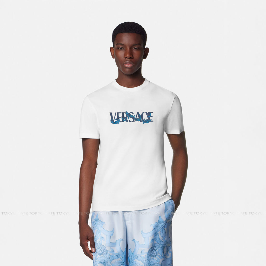 Áo phông Versace 1014427 1A16040 In White Regular Fit