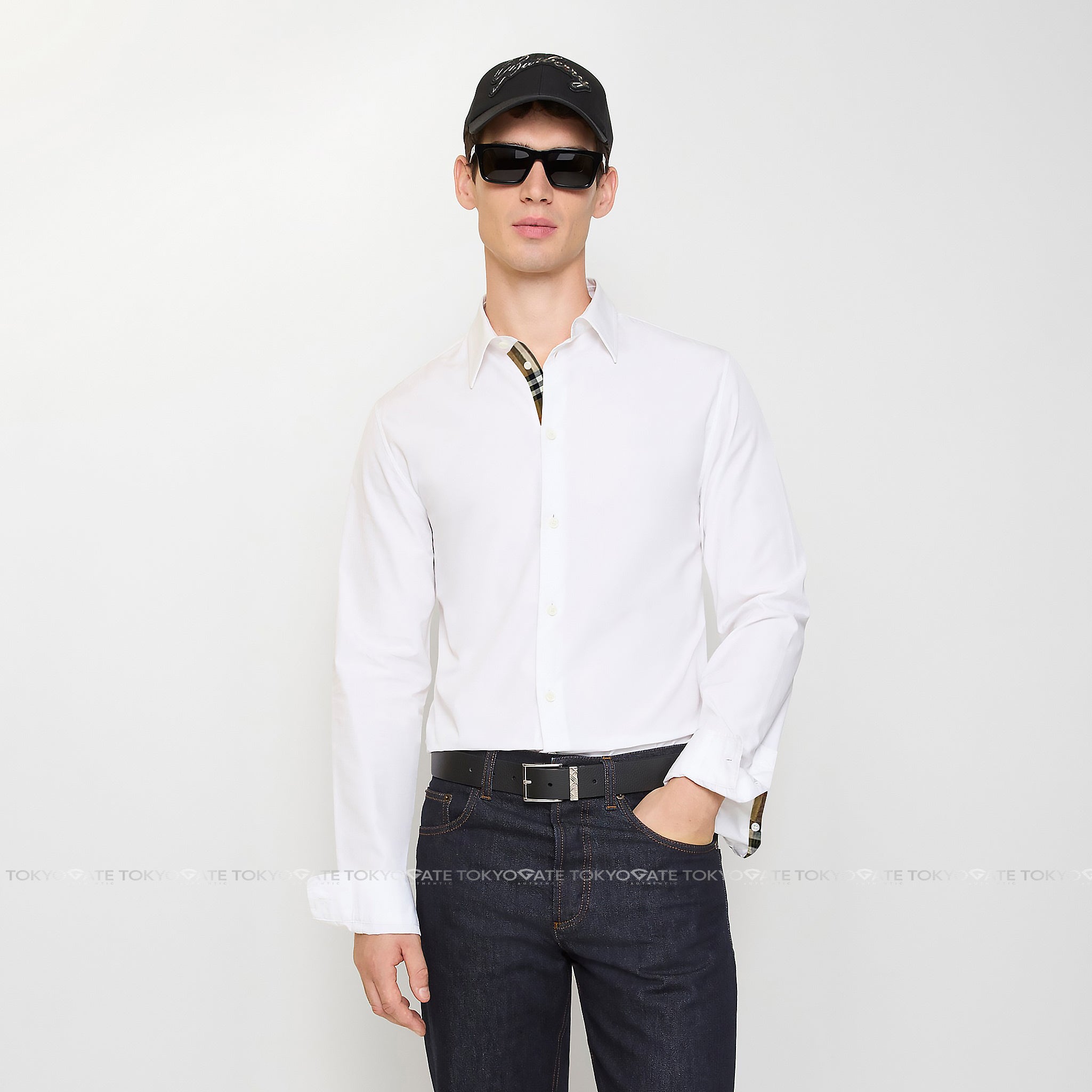 Áo sơ mi Burberry 8091432 Shefford Optic White Slim Fit