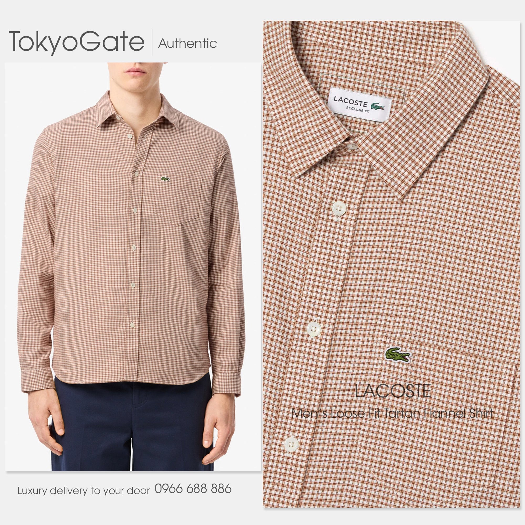 Áo Sơ Mi Lacoste Plaid Shirt CH7548 2UG Regular Fit