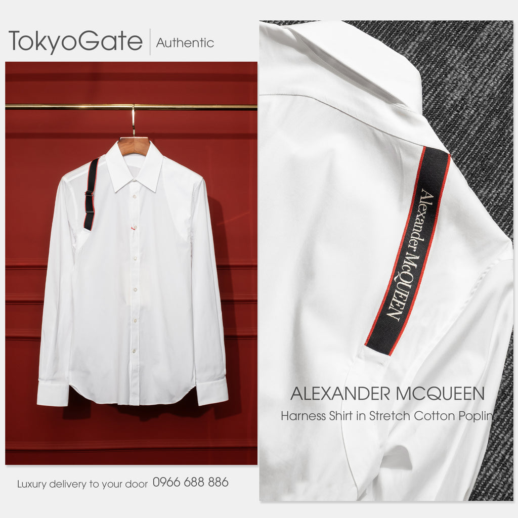 Áo sơ mi Alexander McQueen 615271 QRN44 White Slim Fit