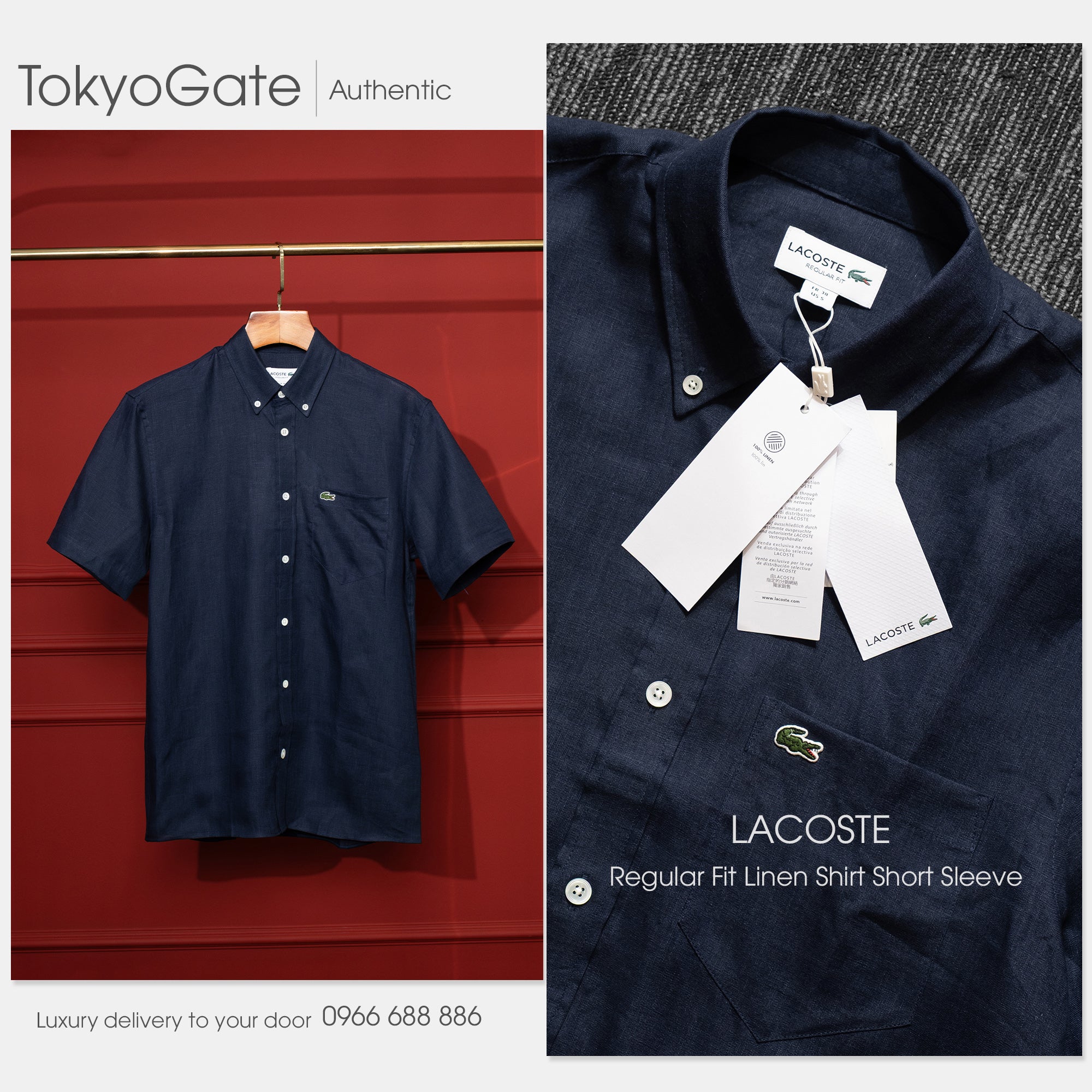 Áo sơ mi Lacoste CH5699 166 Regular Fit