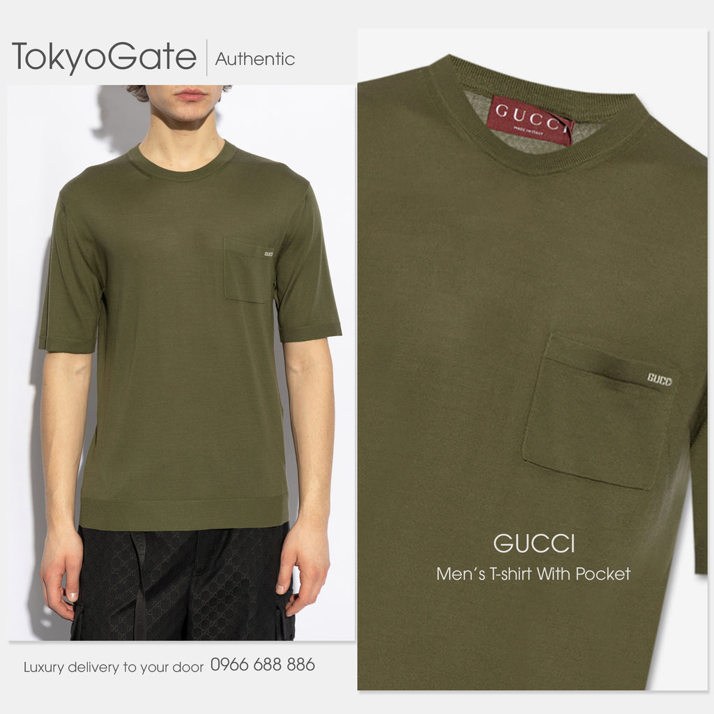 Áo len Gucci 824126 XKER2 3051 Fine Wool Knit Top Dark Green