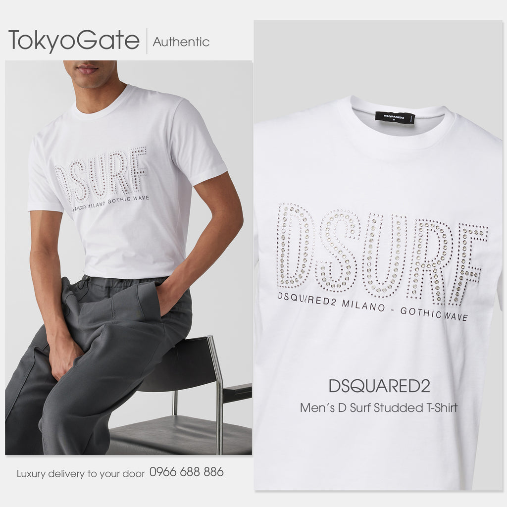 Áo phông Dsquared2 S74GD1084 100 White Regular Fit