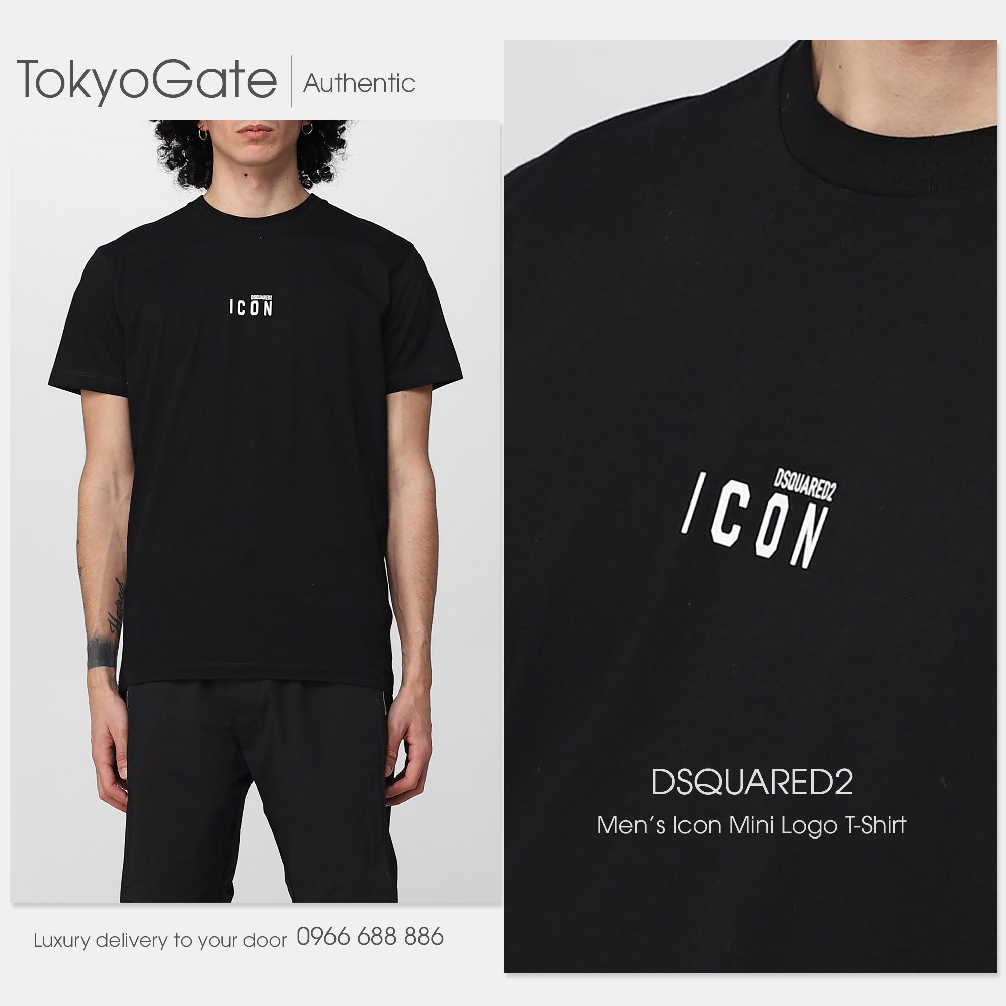 Áo phông Dsquared2 S79GC0010 Icon Spray Logo T-Shirt Black